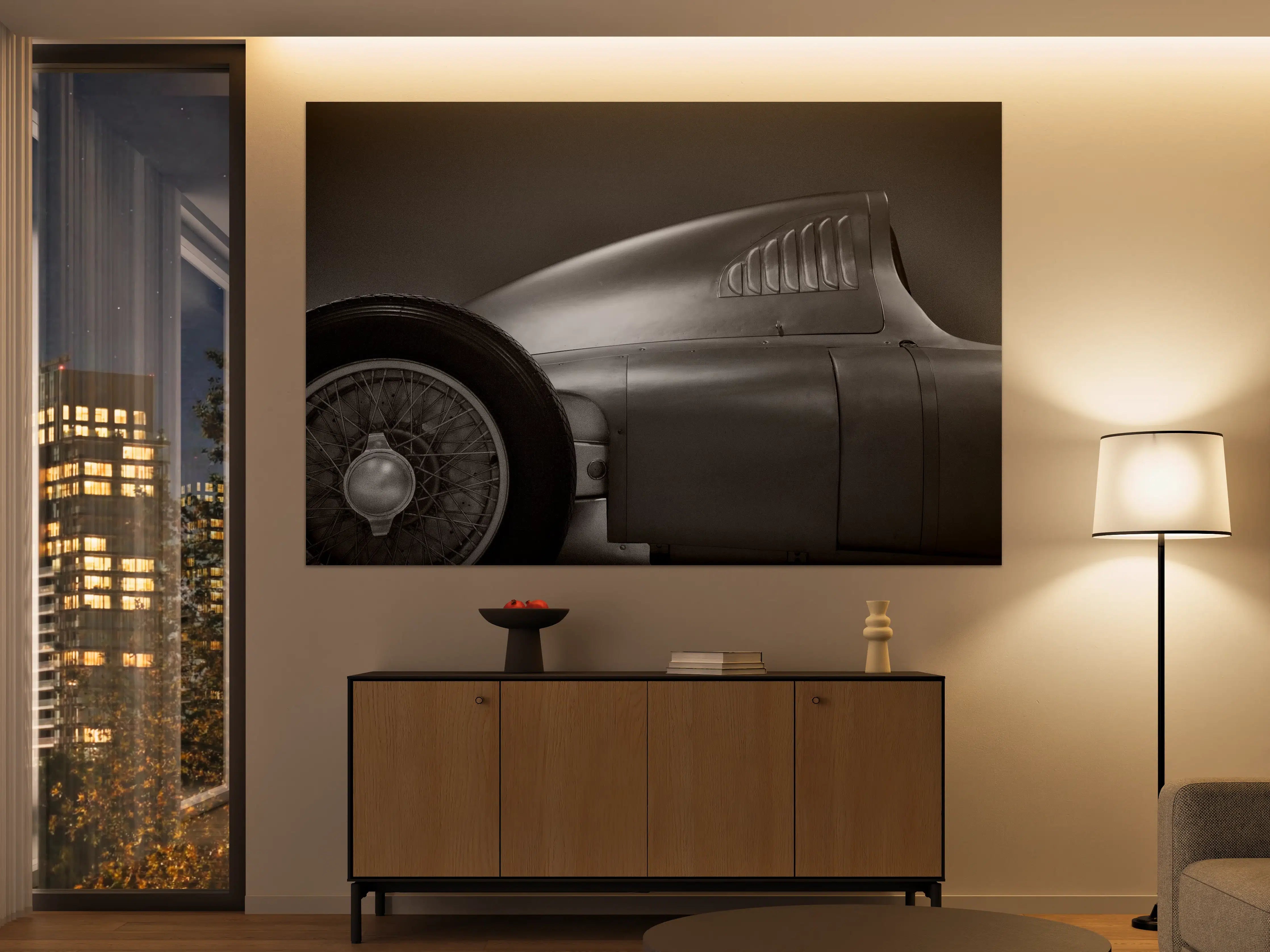 Große Wandbilder - Klassisches Automobild in Schwarz-Weiß