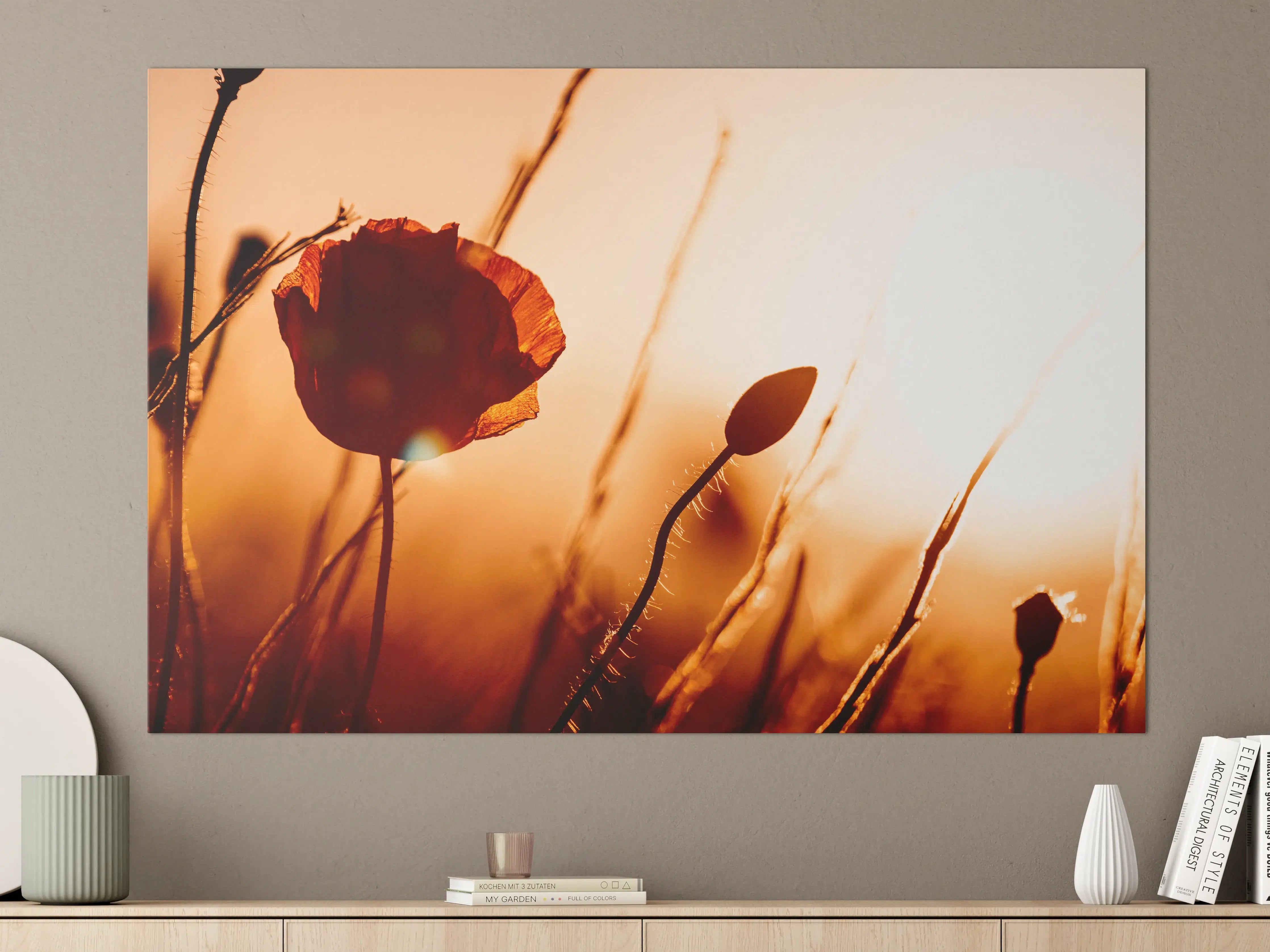Große Wandbilder - Klatschmohn bei Sonnenuntergang