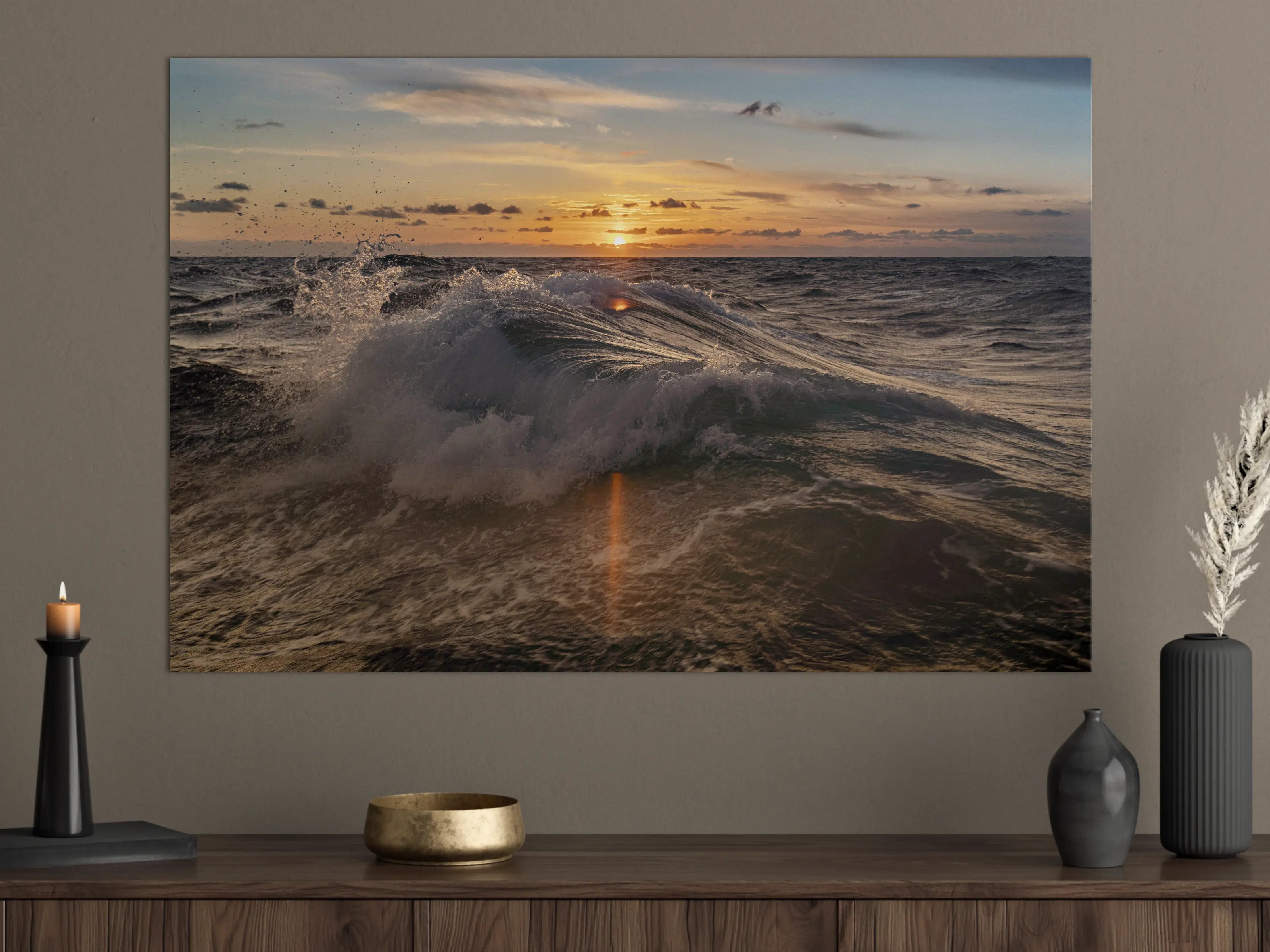 Große Wandbilder - Kleine Windwelle bei Sonnenuntergang