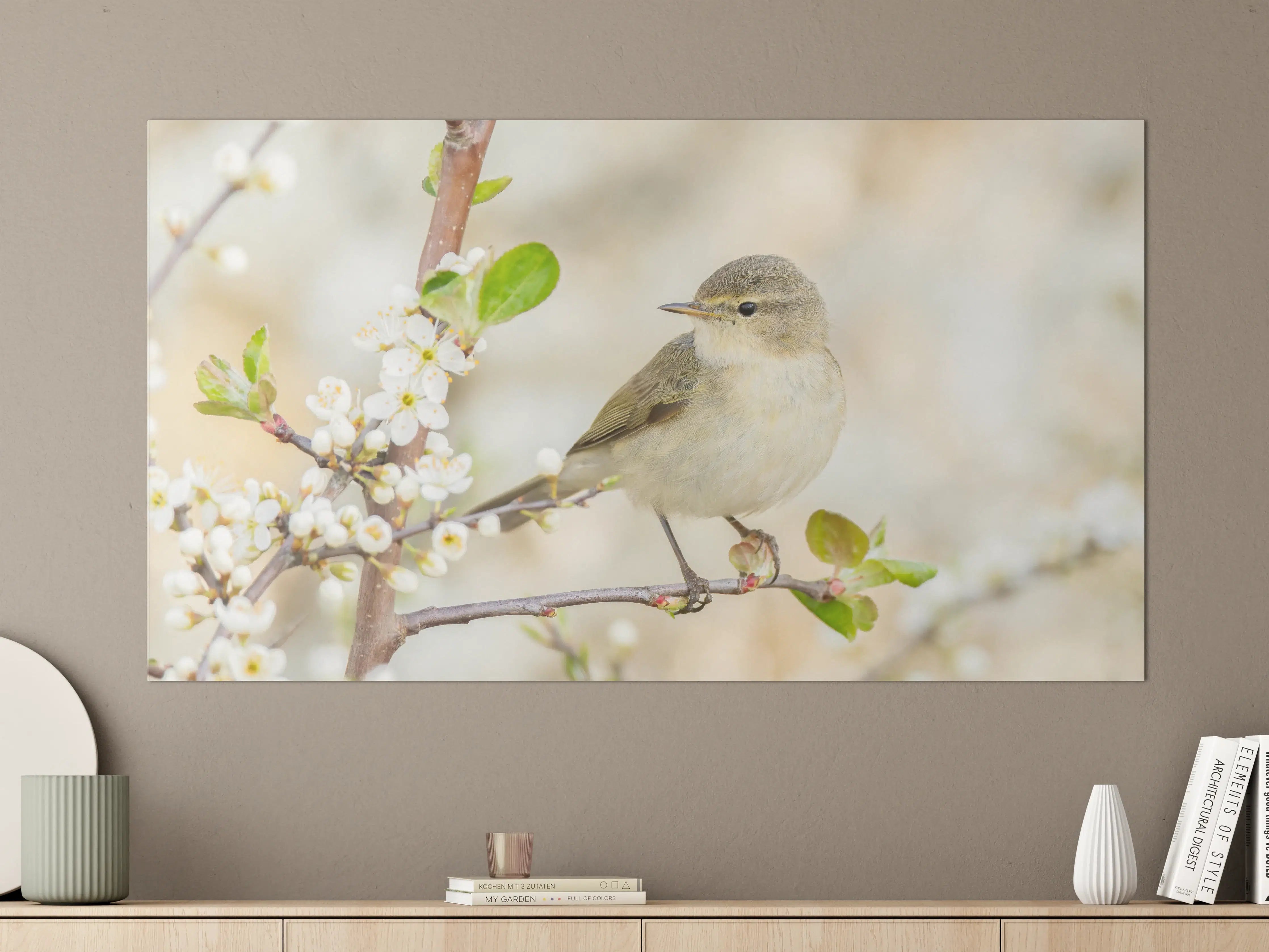 Große Wandbilder - Kleiner Vogel am Baumzweig