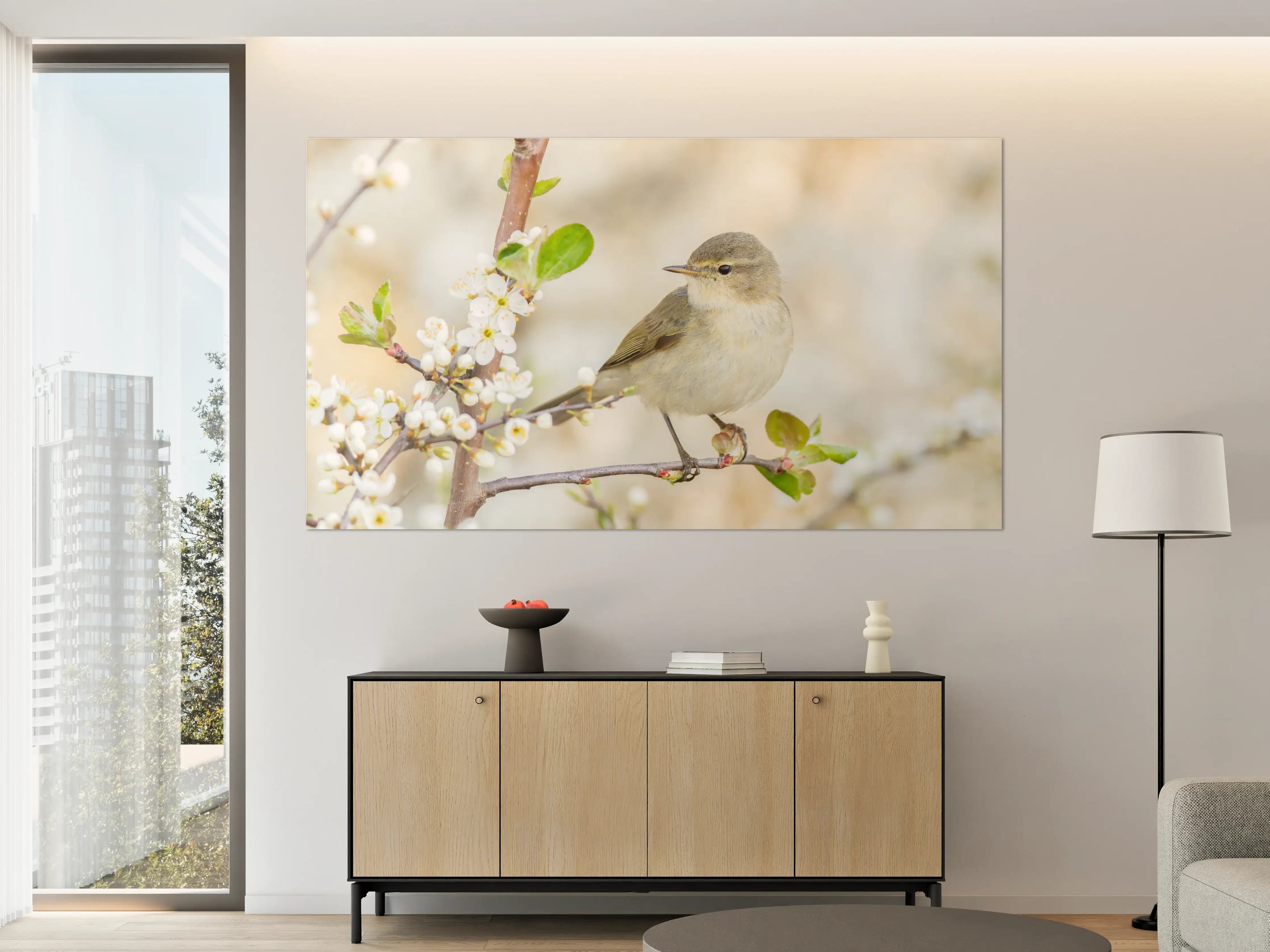 Große Wandbilder - Kleiner Vogel am Baumzweig