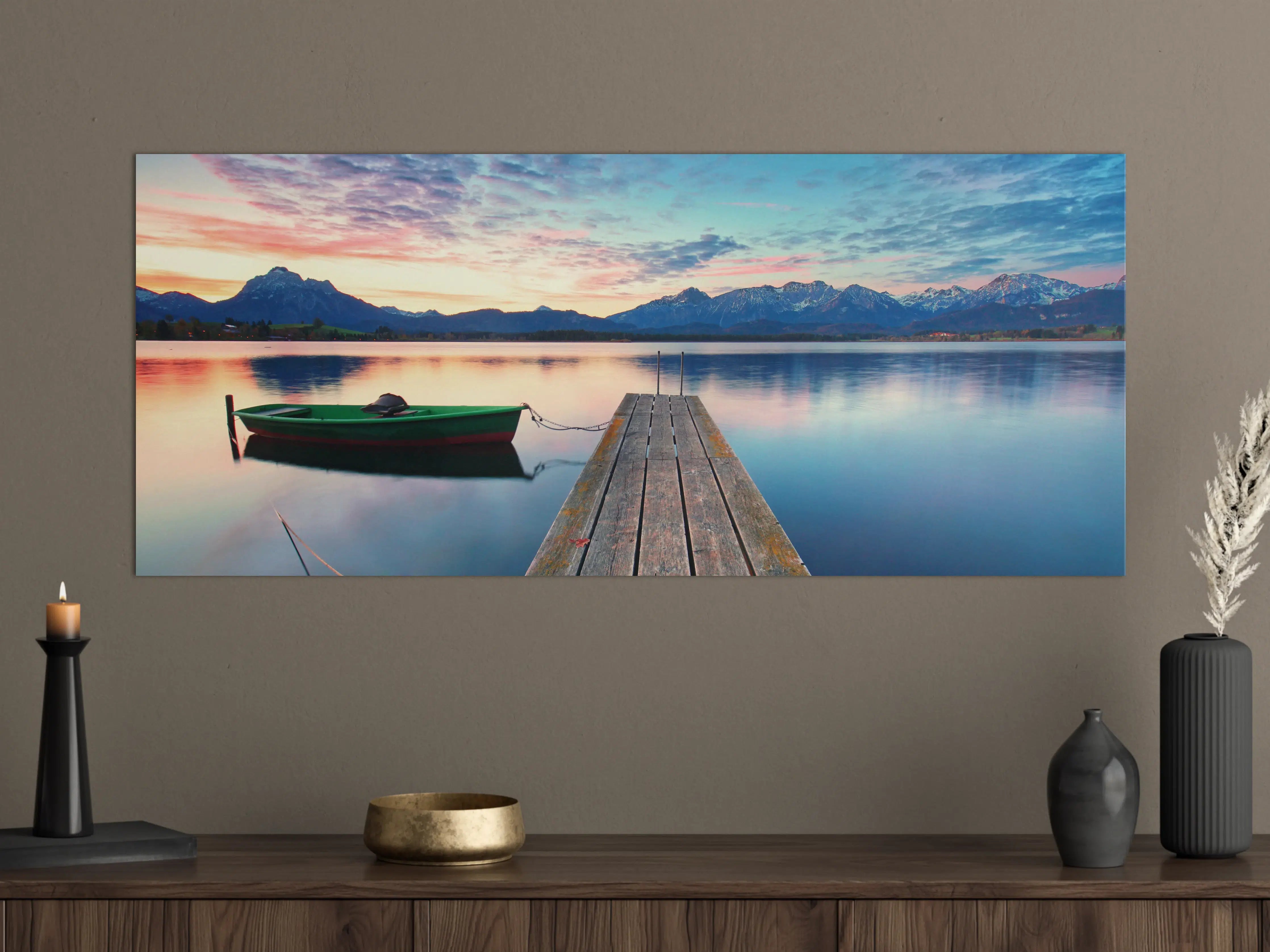 Große Wandbilder - Kleines Boot am Bergsee