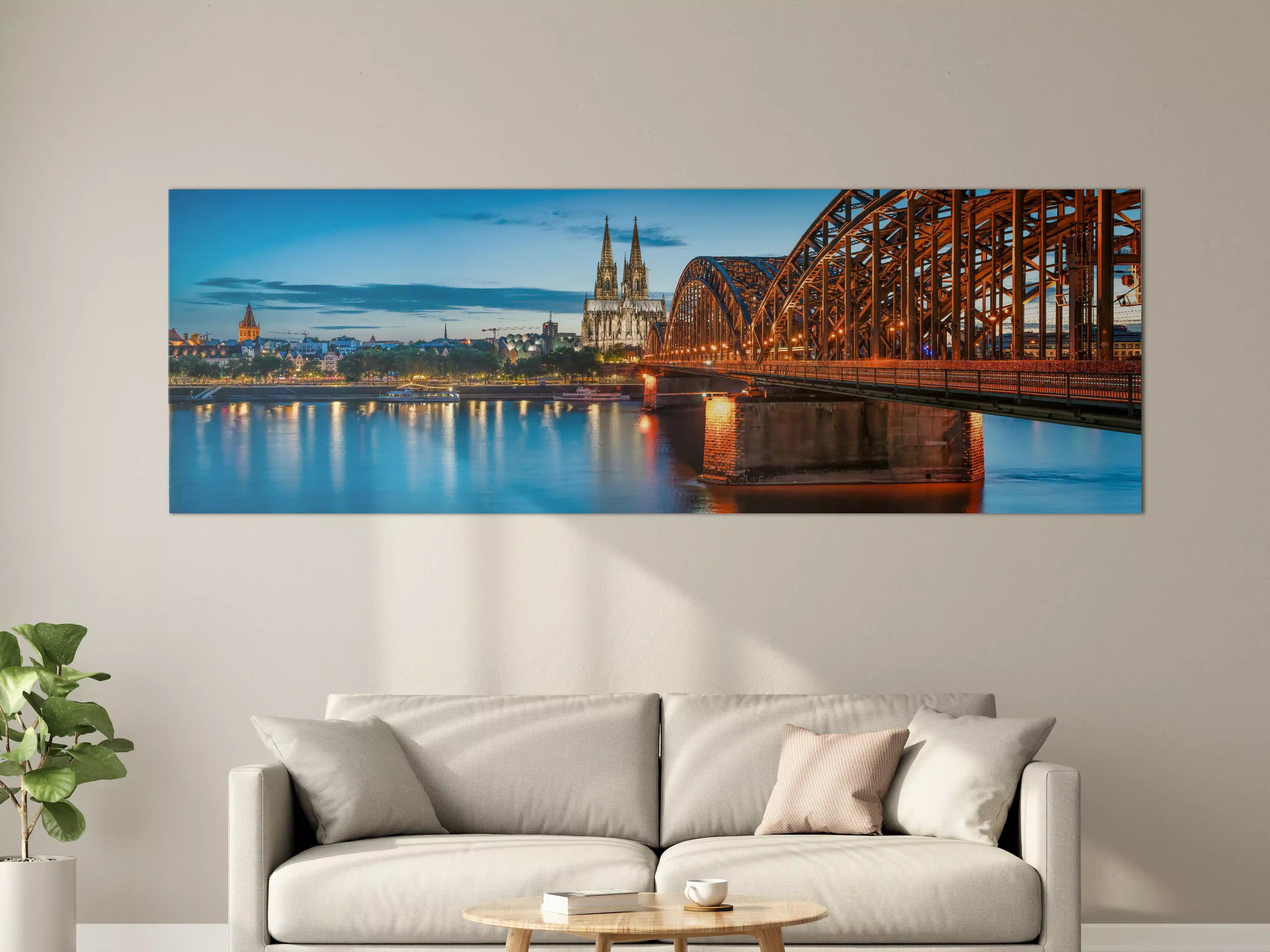 Große Wandbilder - Kölner Dom und Hohenzollernbrücke bei Nacht
