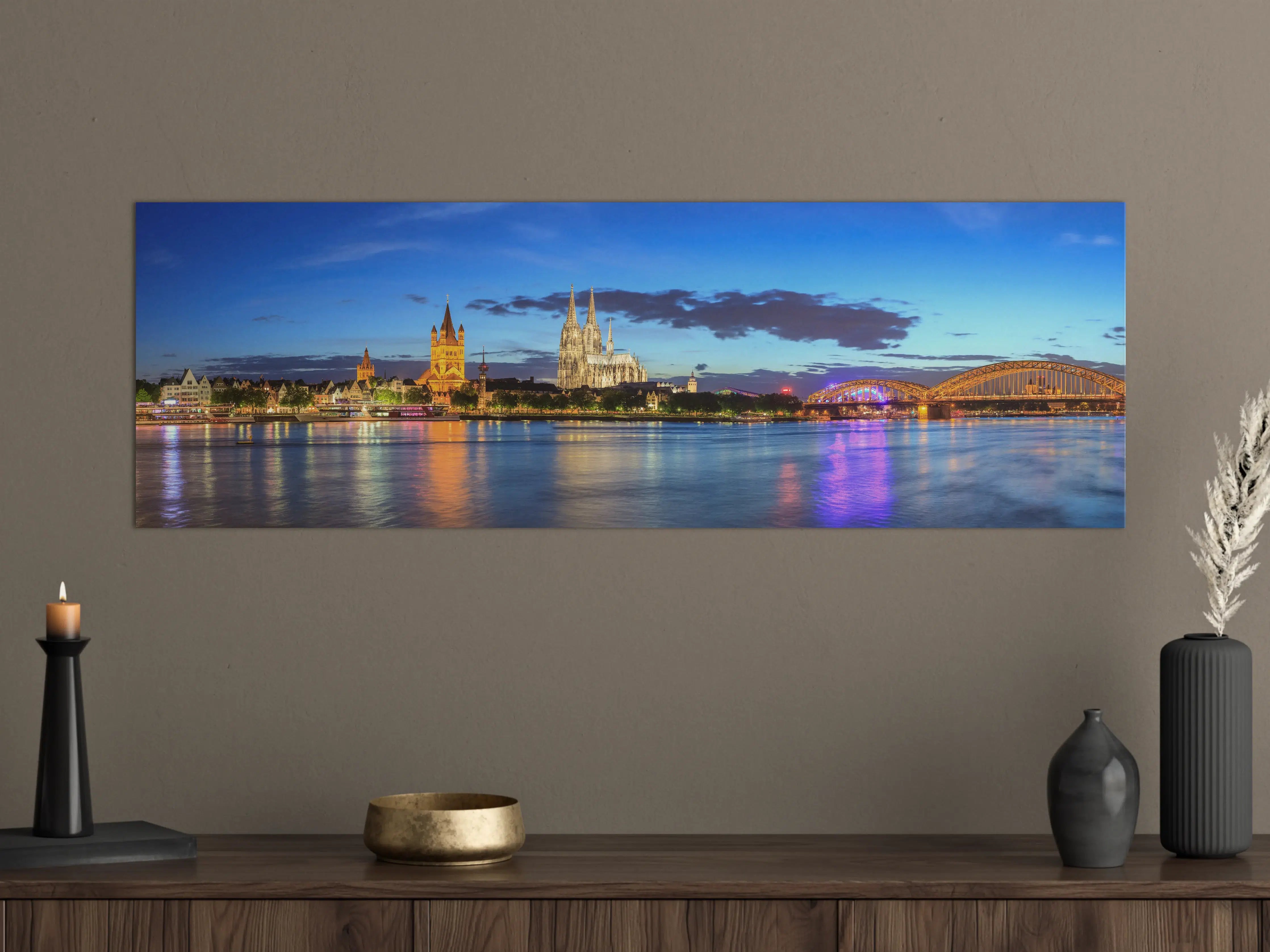 Große Wandbilder - Kölner Skyline - Nachts