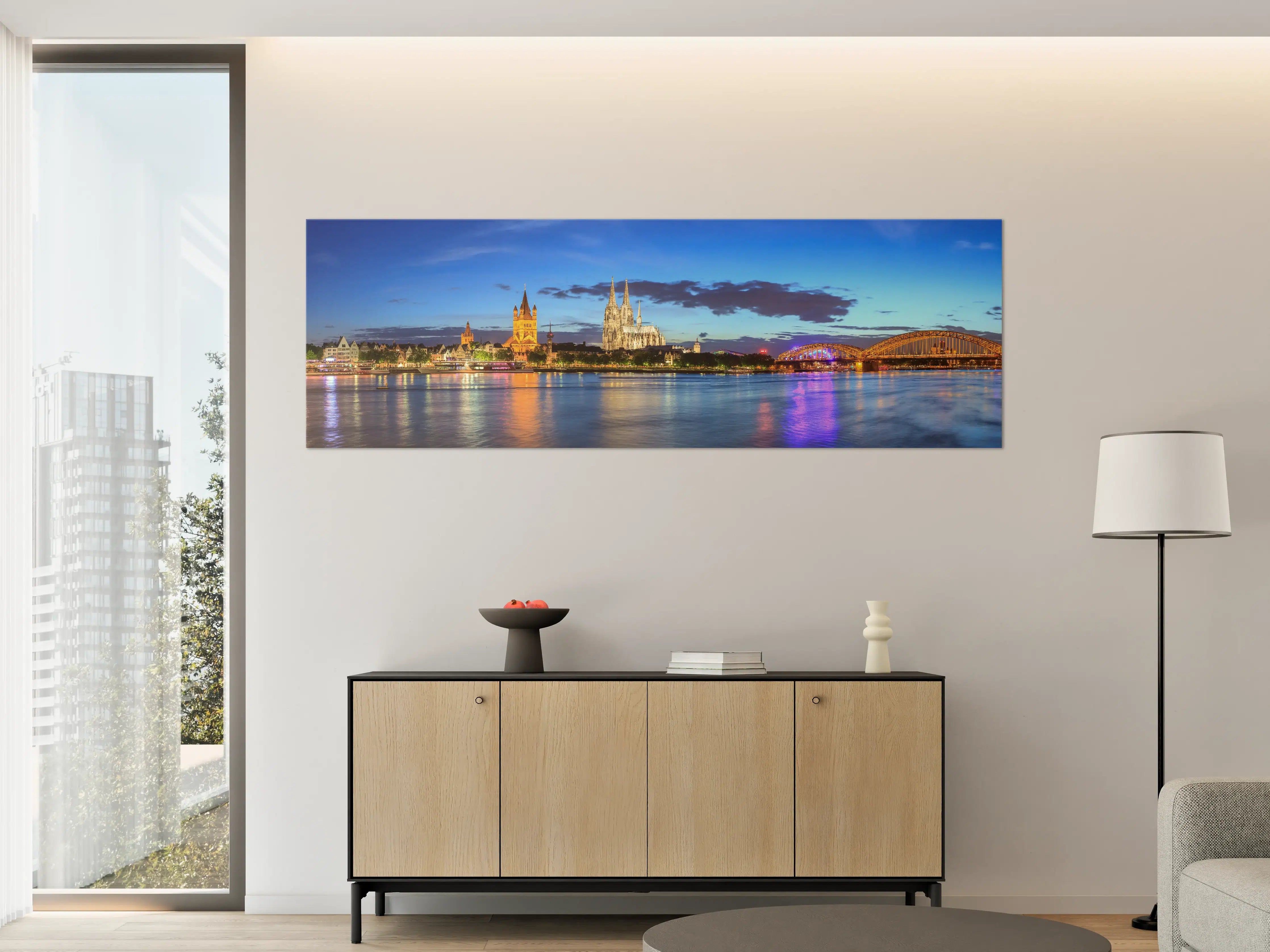 Große Wandbilder - Kölner Skyline - Nachts