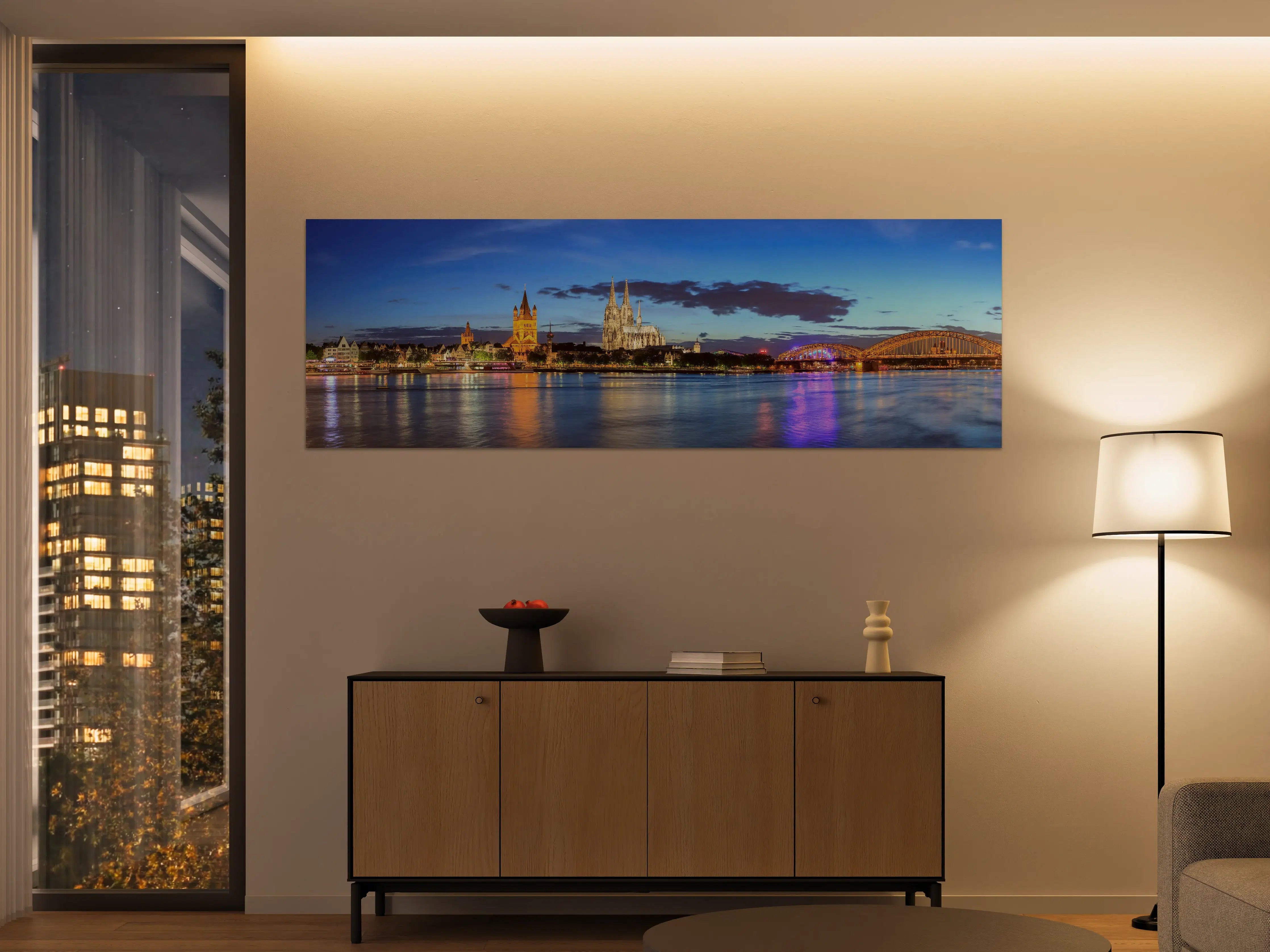 Große Wandbilder - Kölner Skyline - Nachts