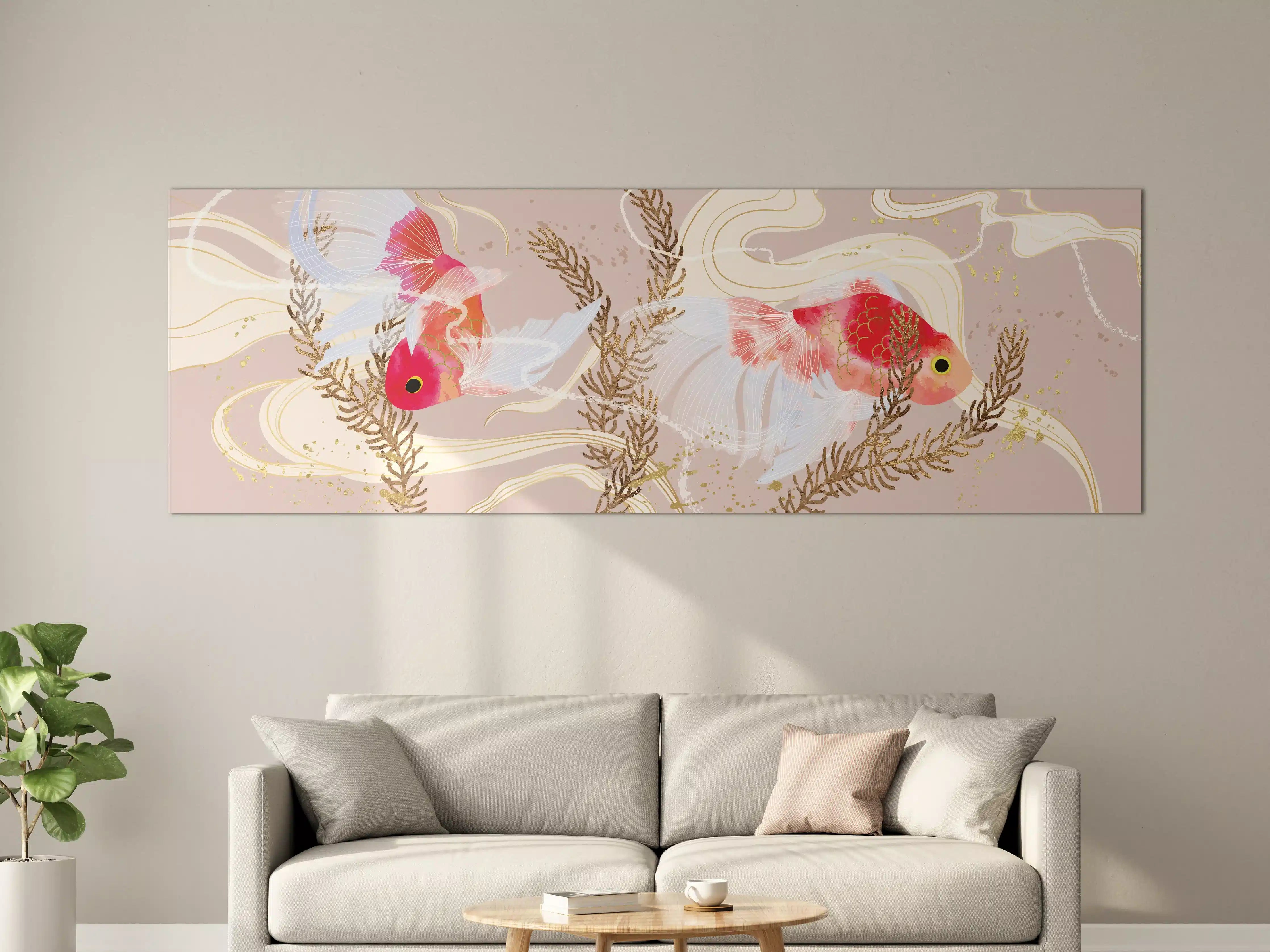 Große Wandbilder - Koi-Karpfen Kunst Illustration