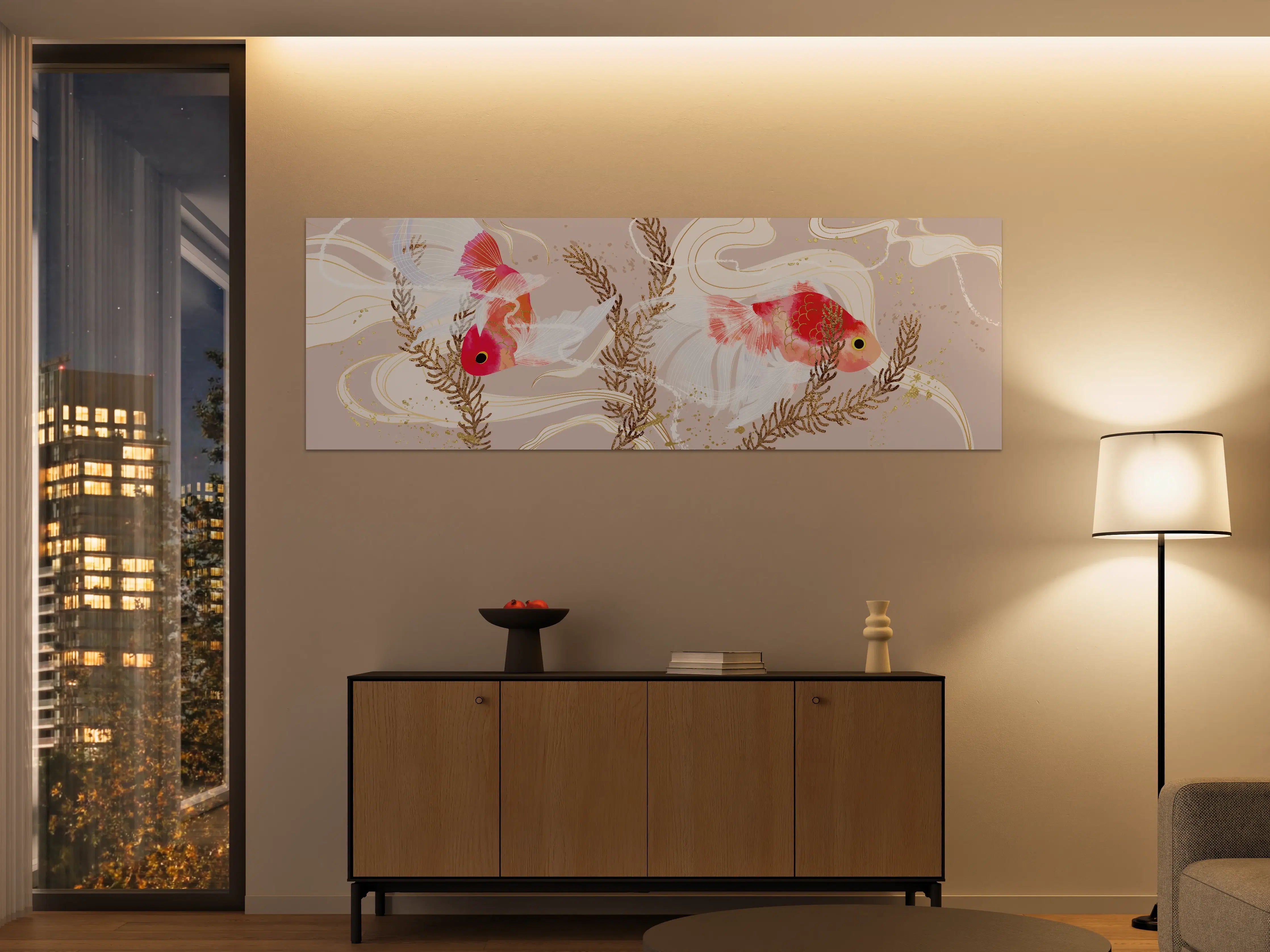Große Wandbilder - Koi-Karpfen Kunst Illustration