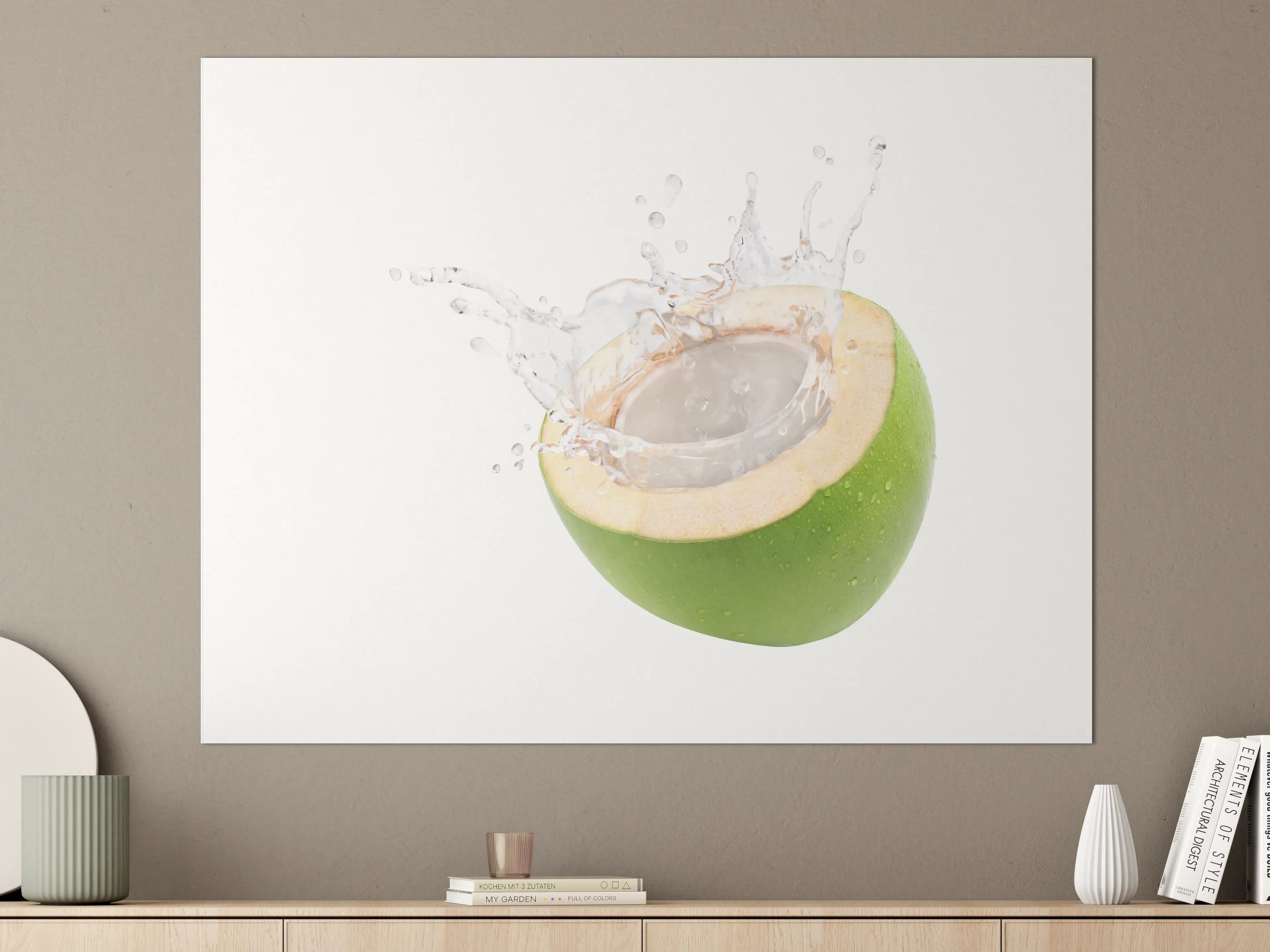 Große Wandbilder - Kokosnuss mit Kokosmilch