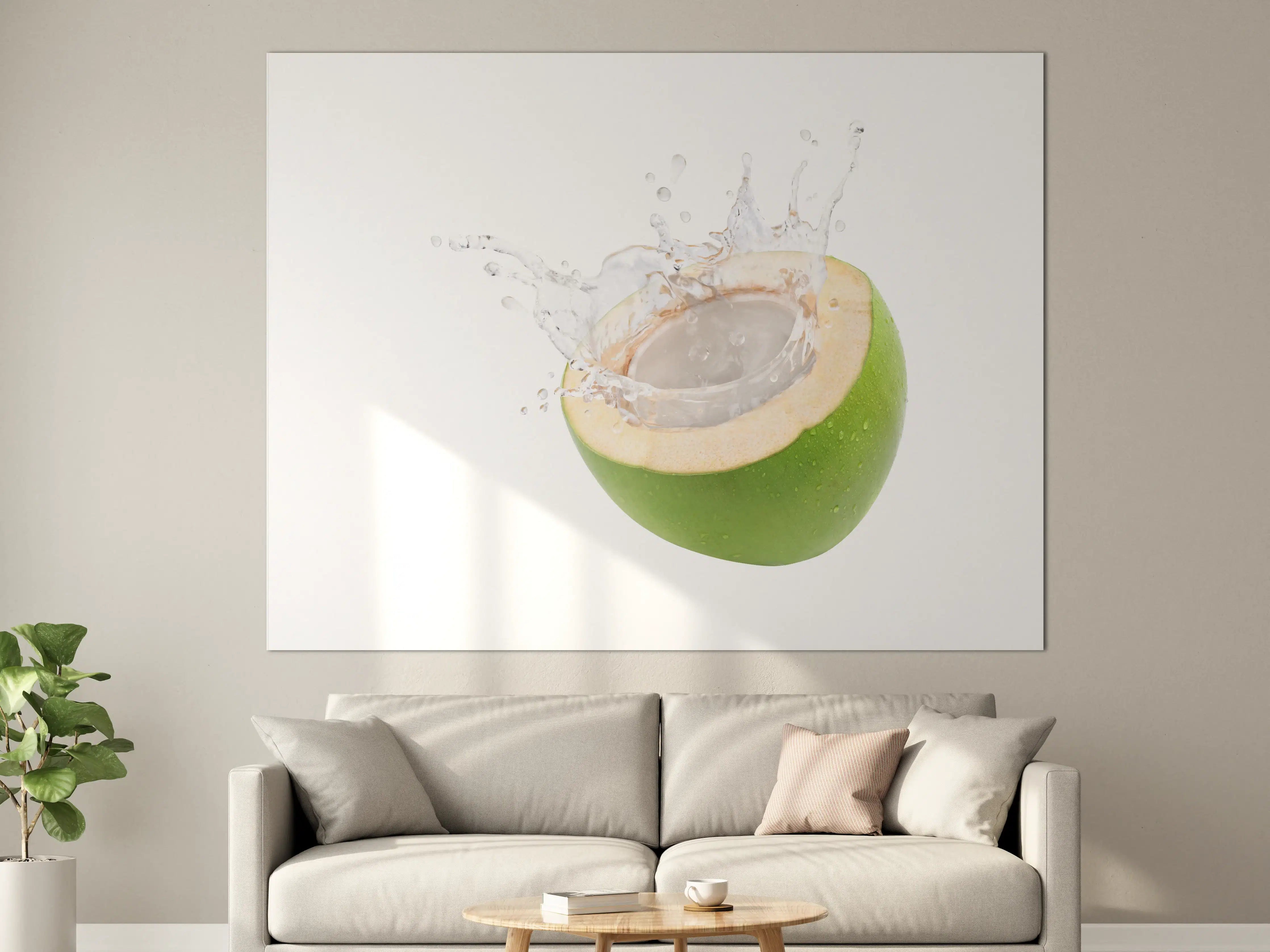 Große Wandbilder - Kokosnuss mit Kokosmilch