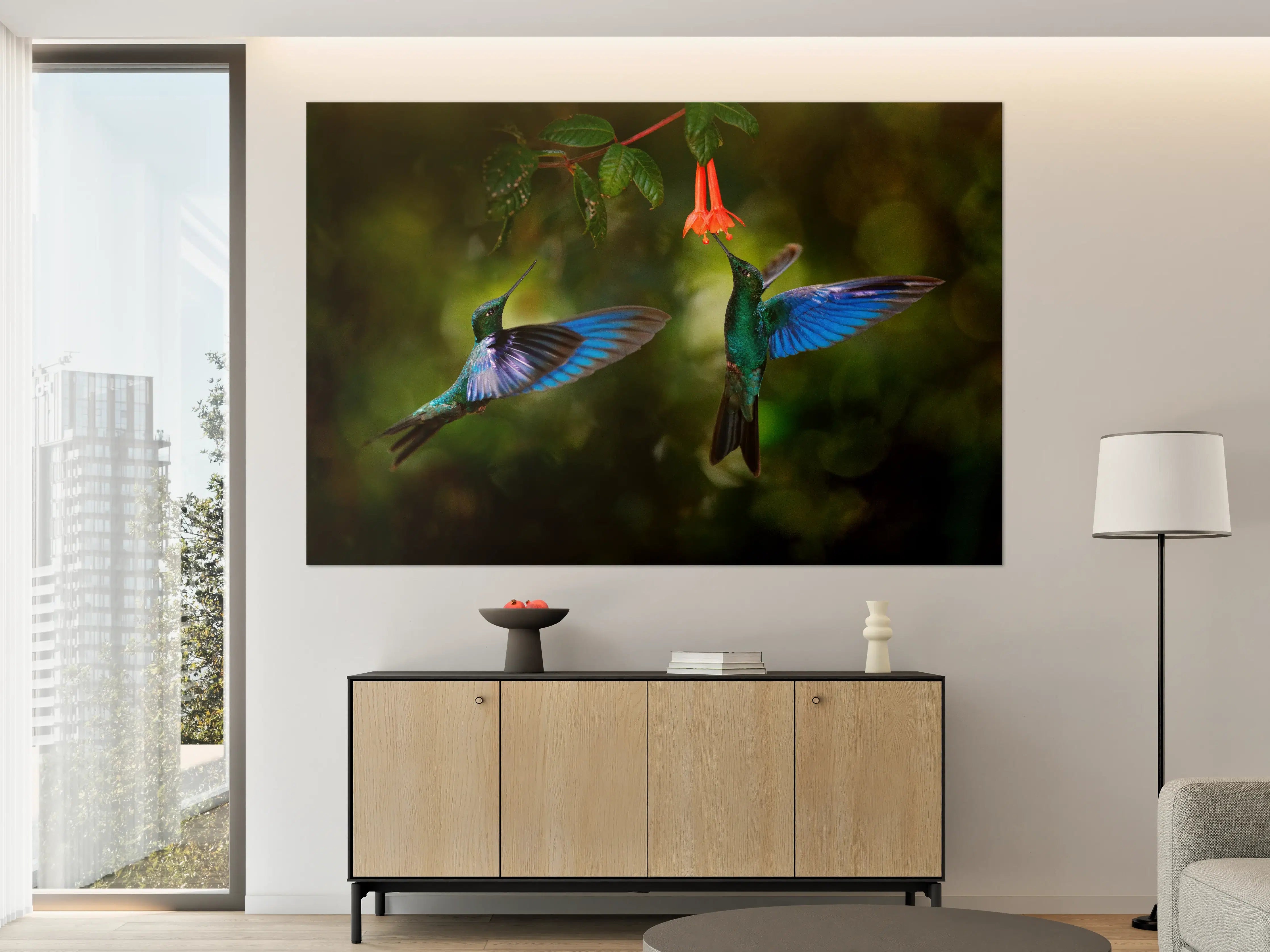 Große Wandbilder - Kolibris an der Blüte