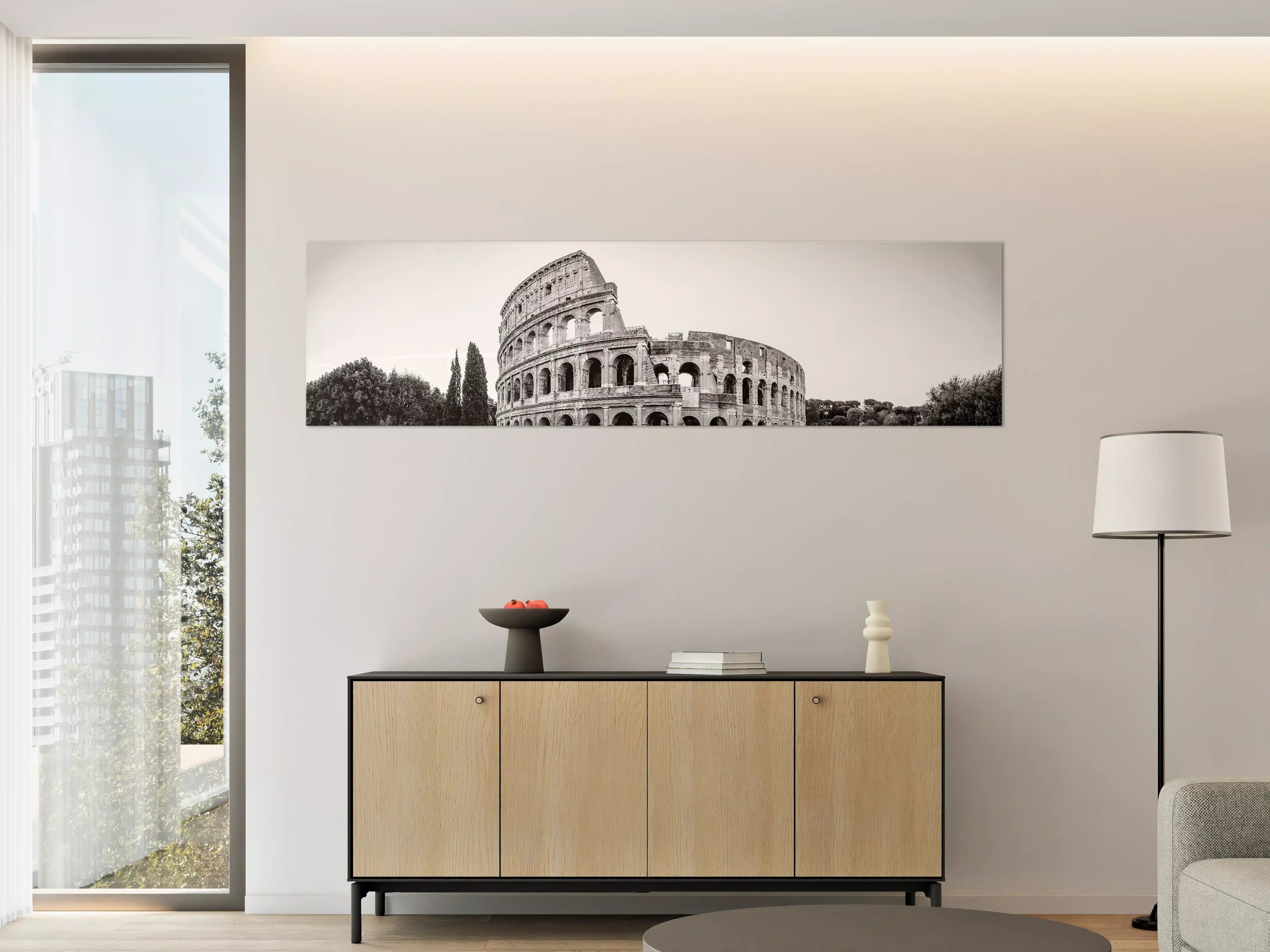 Große Wandbilder - Kolosseum Schwarz-Weiß Panorama