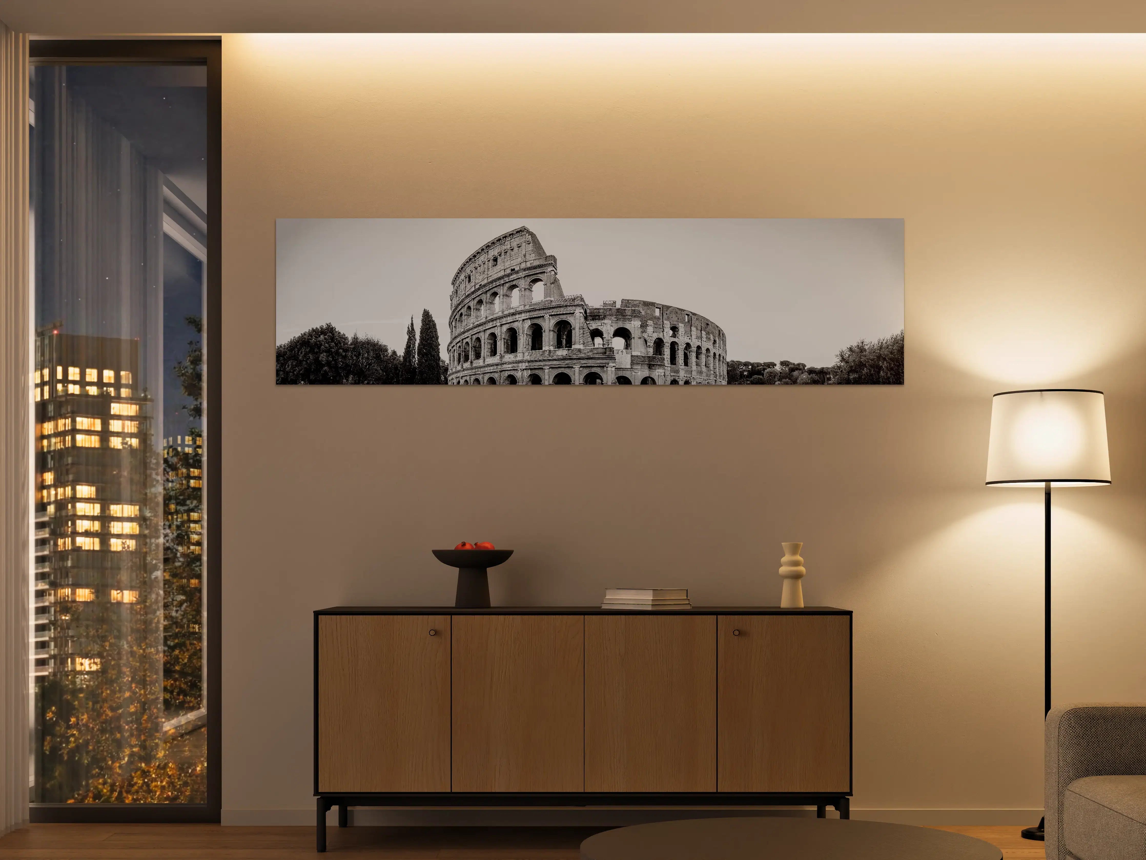 Große Wandbilder - Kolosseum Schwarz-Weiß Panorama