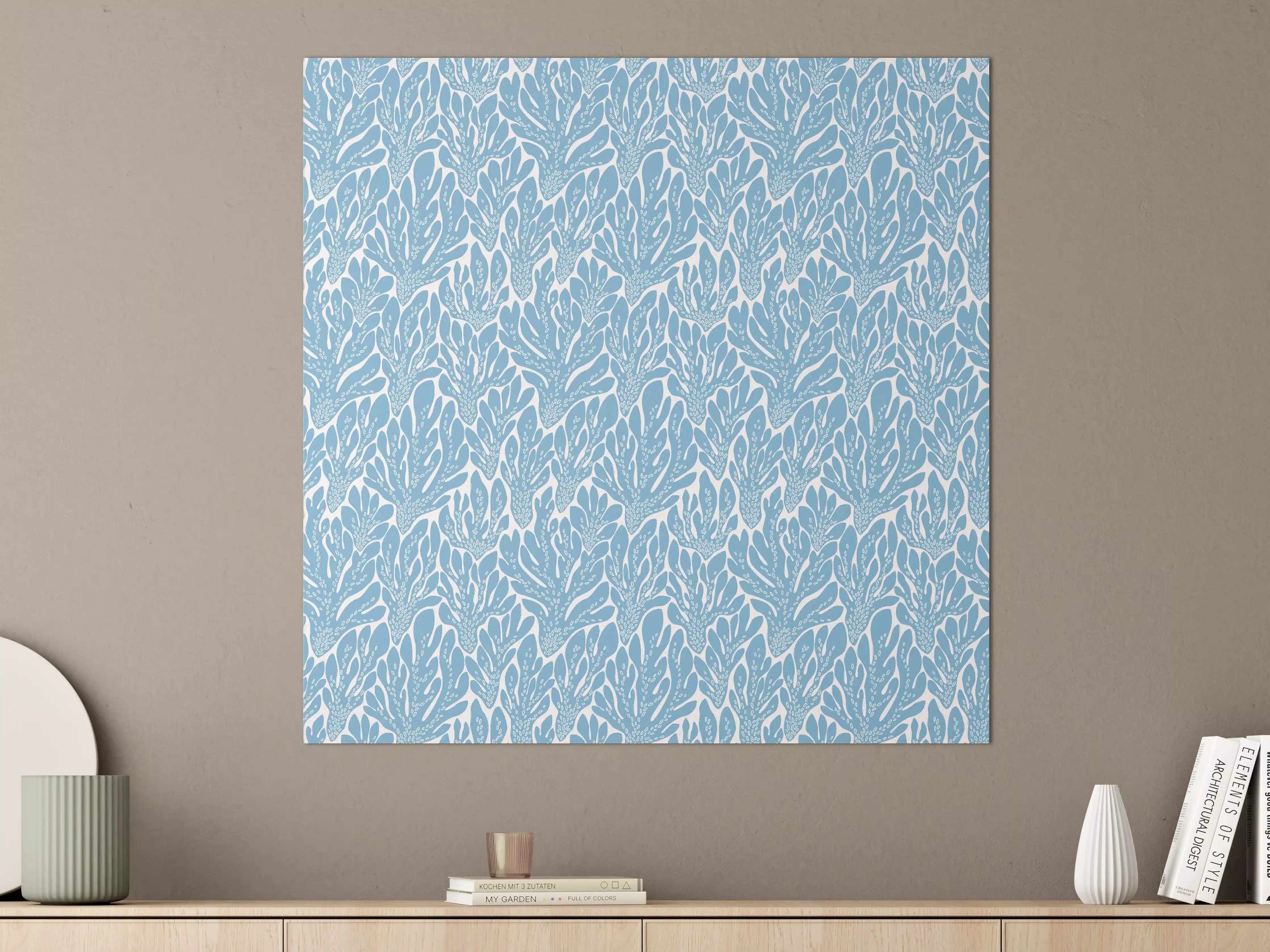 Große Wandbilder - Korallen-Abstract Blau-Weiß