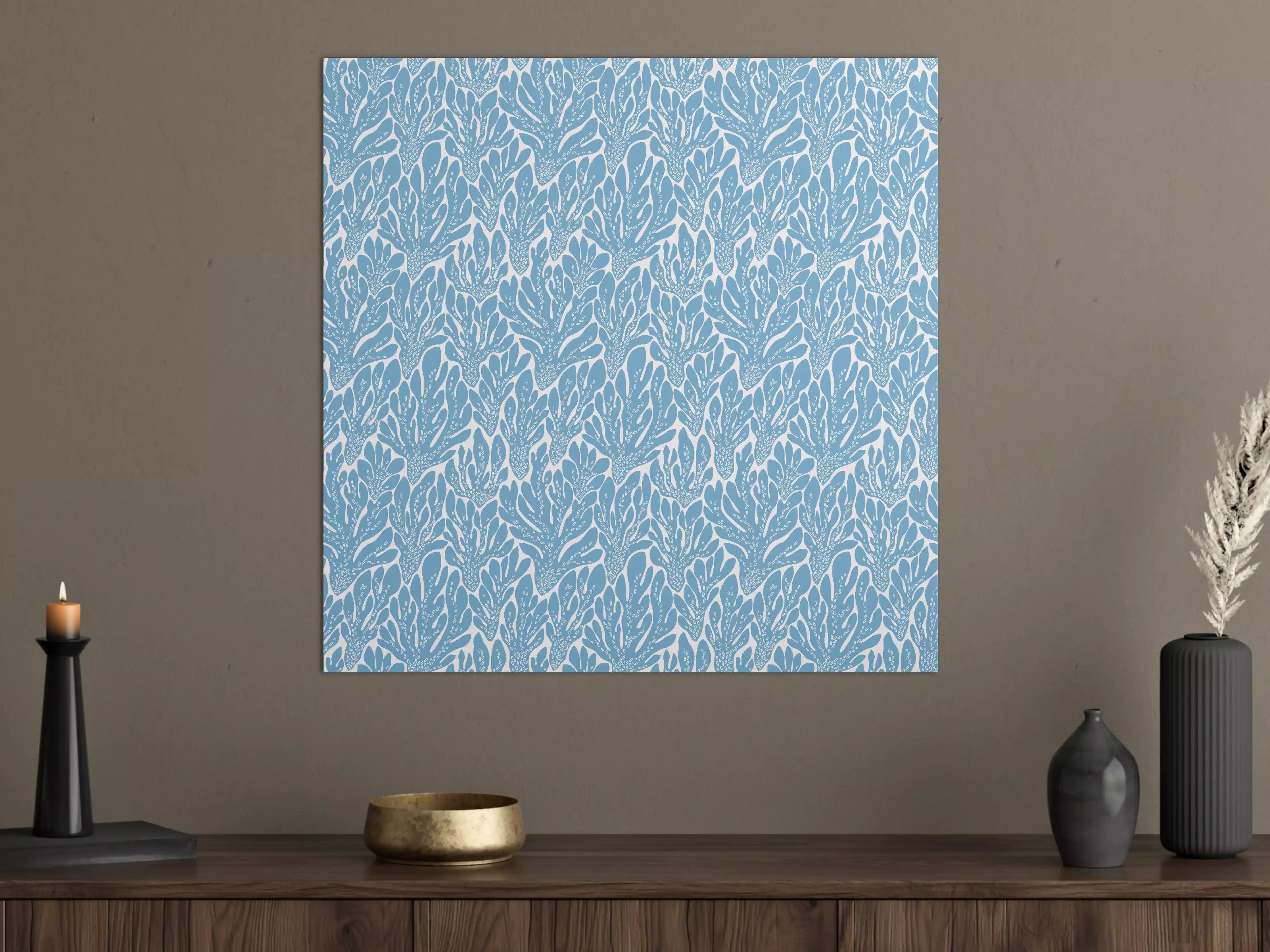 Große Wandbilder - Korallen-Abstract Blau-Weiß