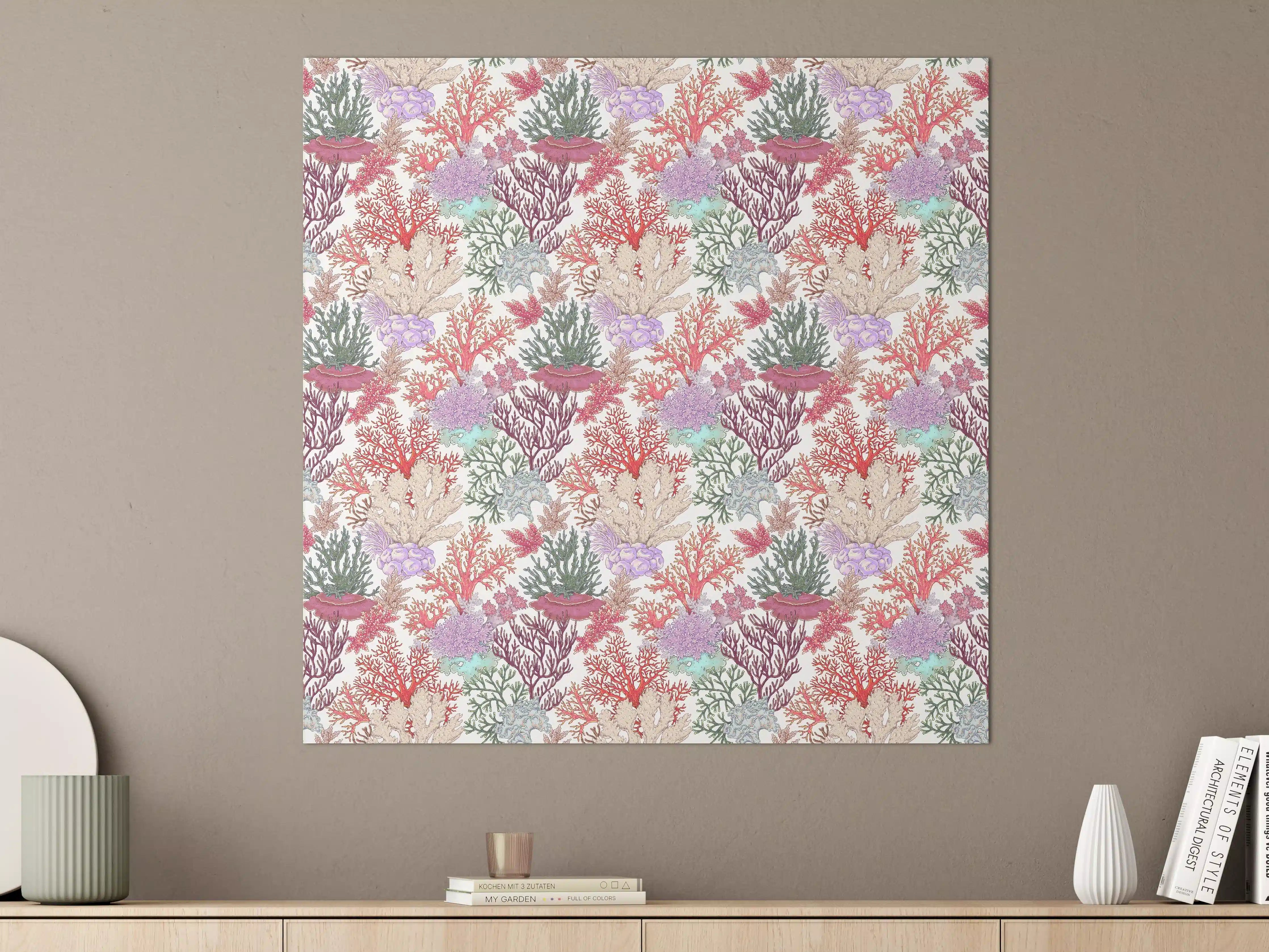 Große Wandbilder - Korallenmuster Rosa-Beige
