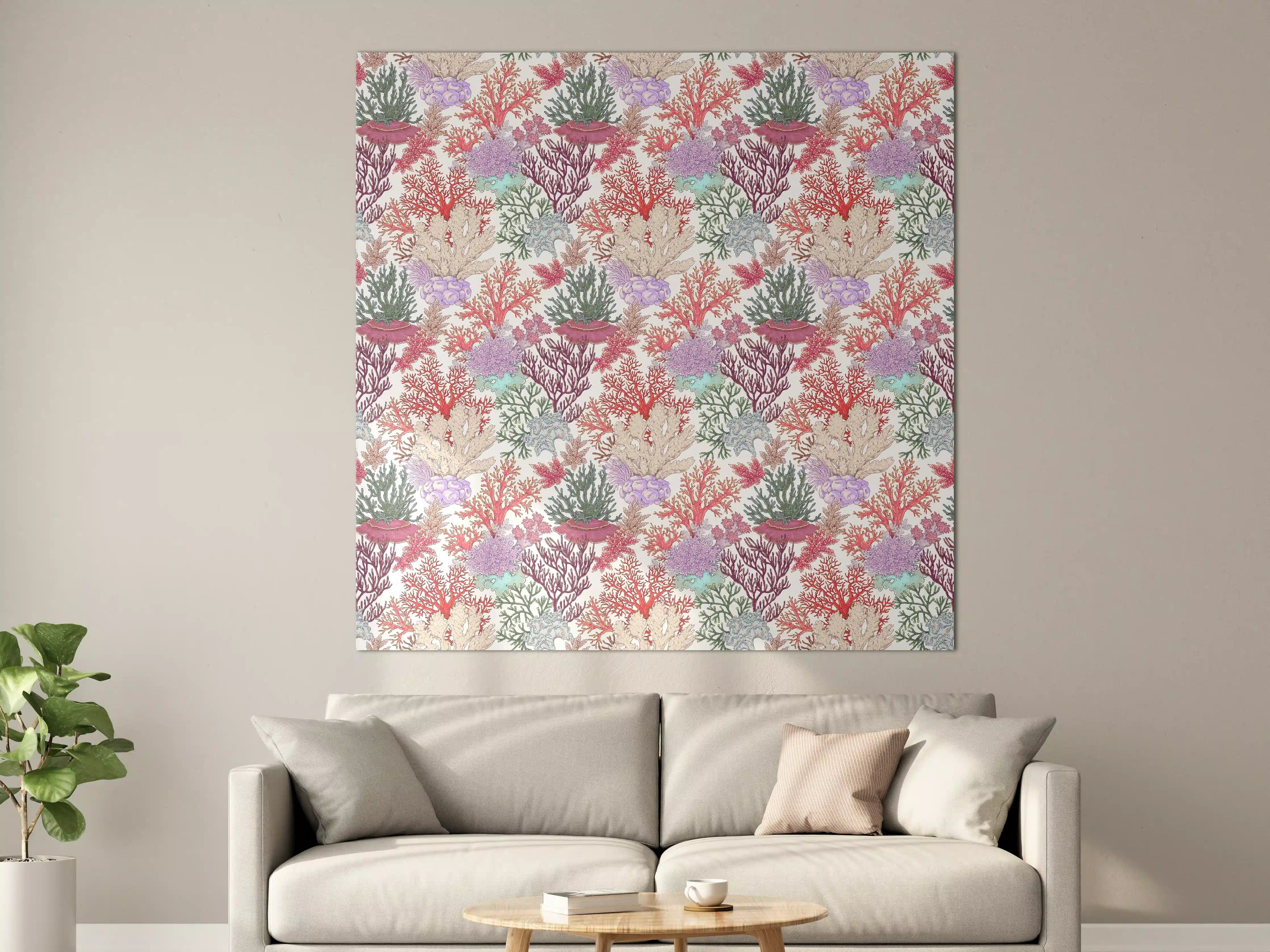 Große Wandbilder - Korallenmuster Rosa-Beige