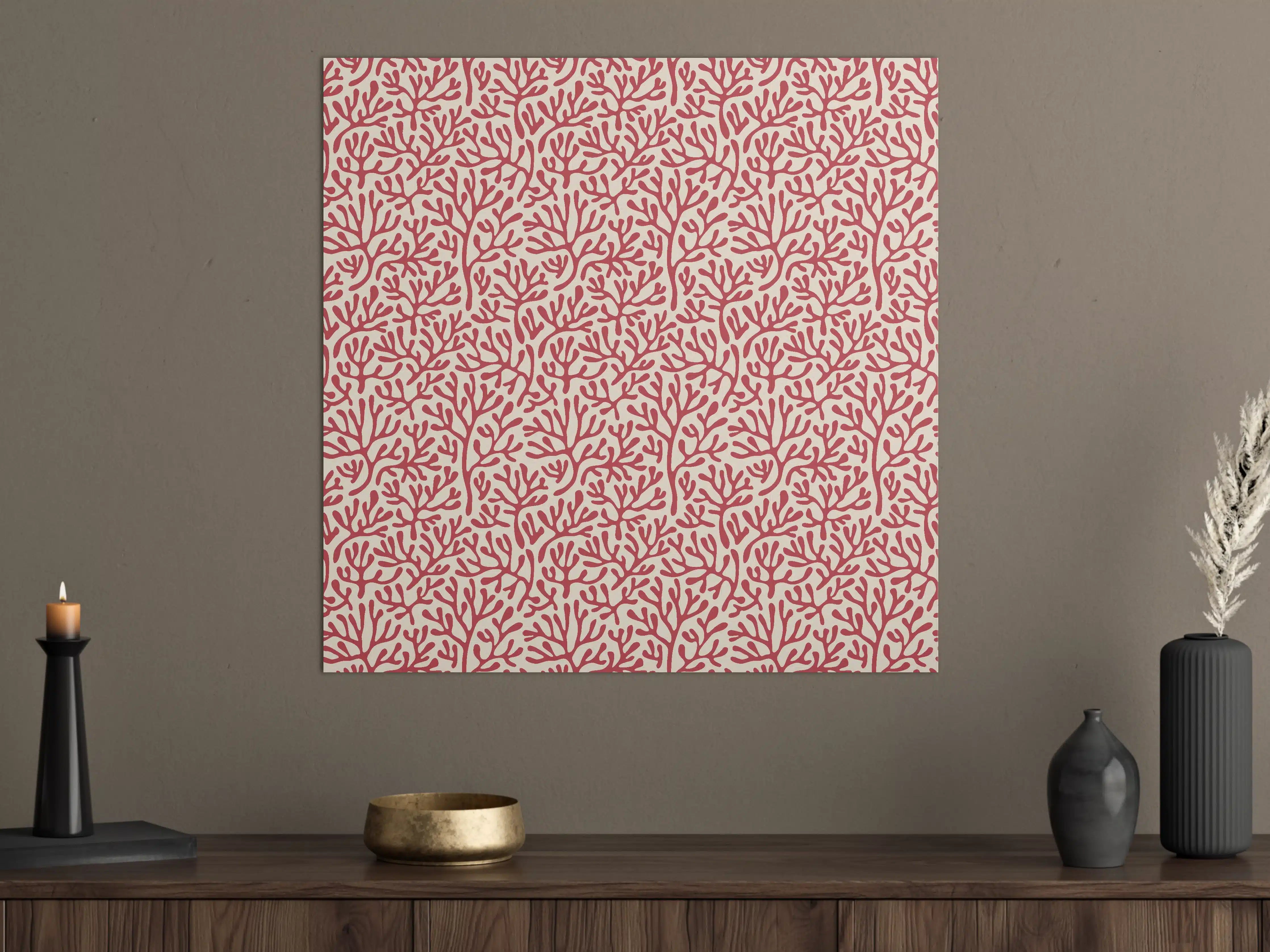 Große Wandbilder - Korallenmuster Rot-Beige
