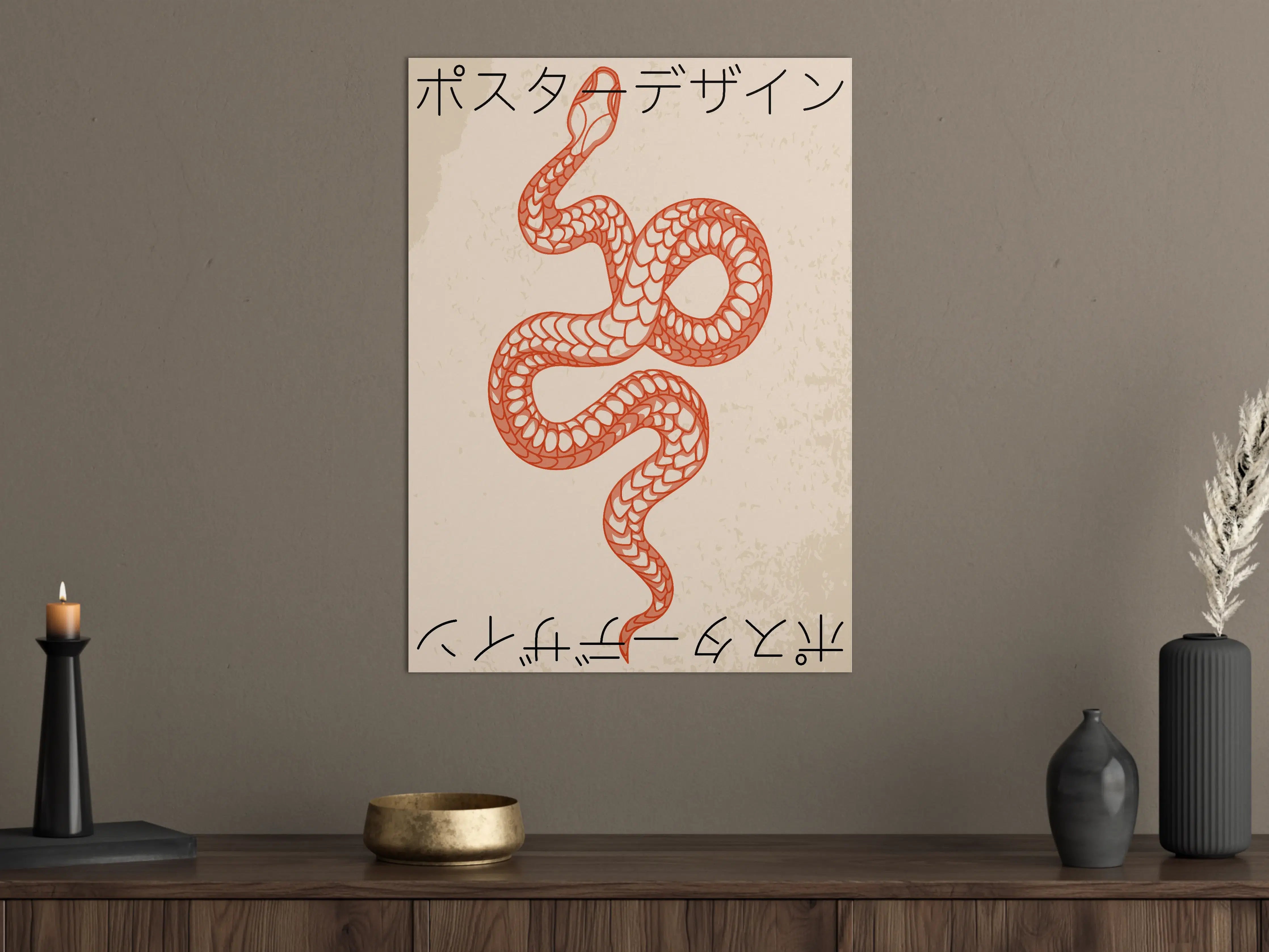 Große Wandbilder - Kräftige Orangene Schlange Illustration