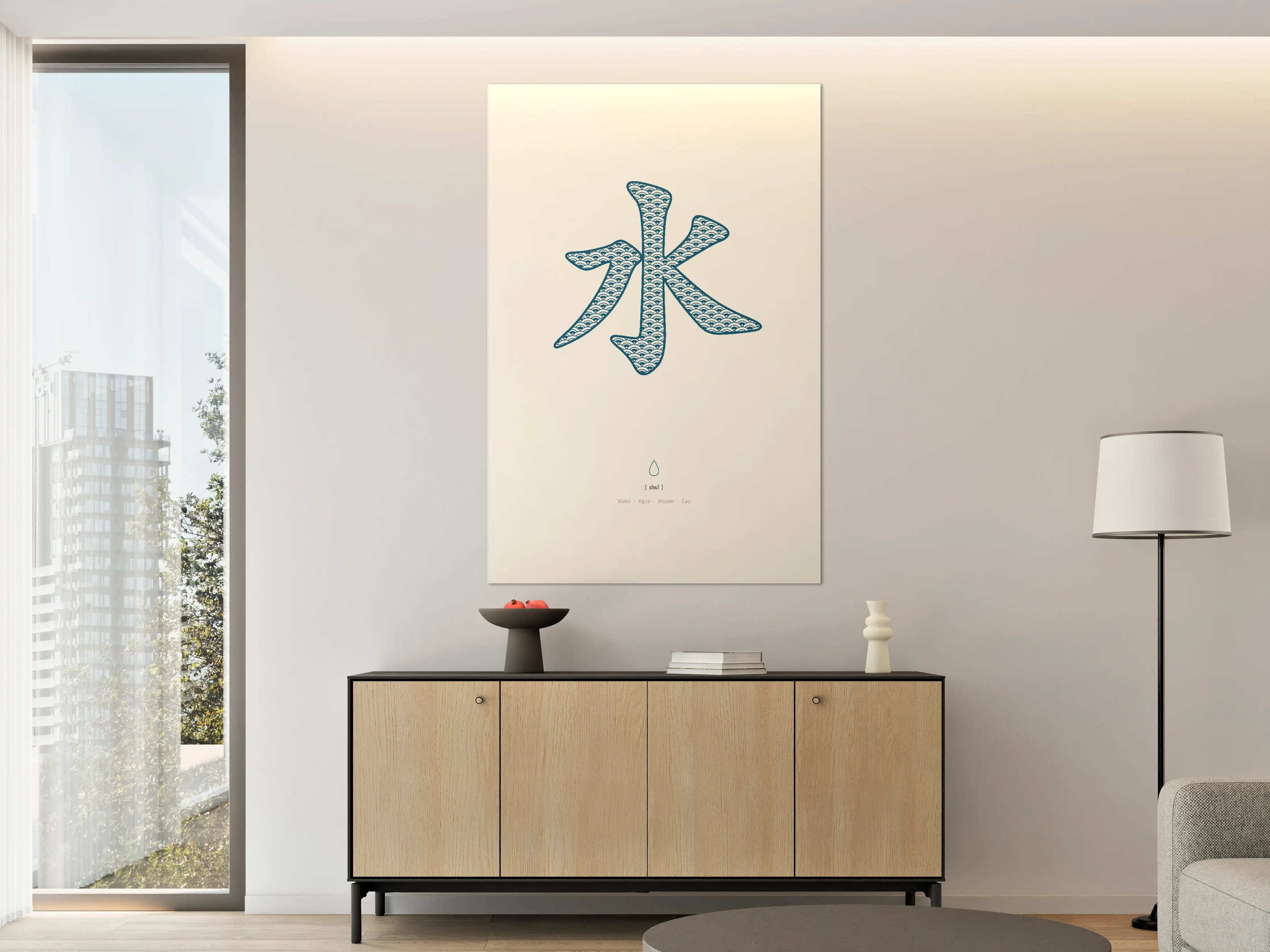 Große Wandbilder - Kreative Wasser-Illustration in Blau