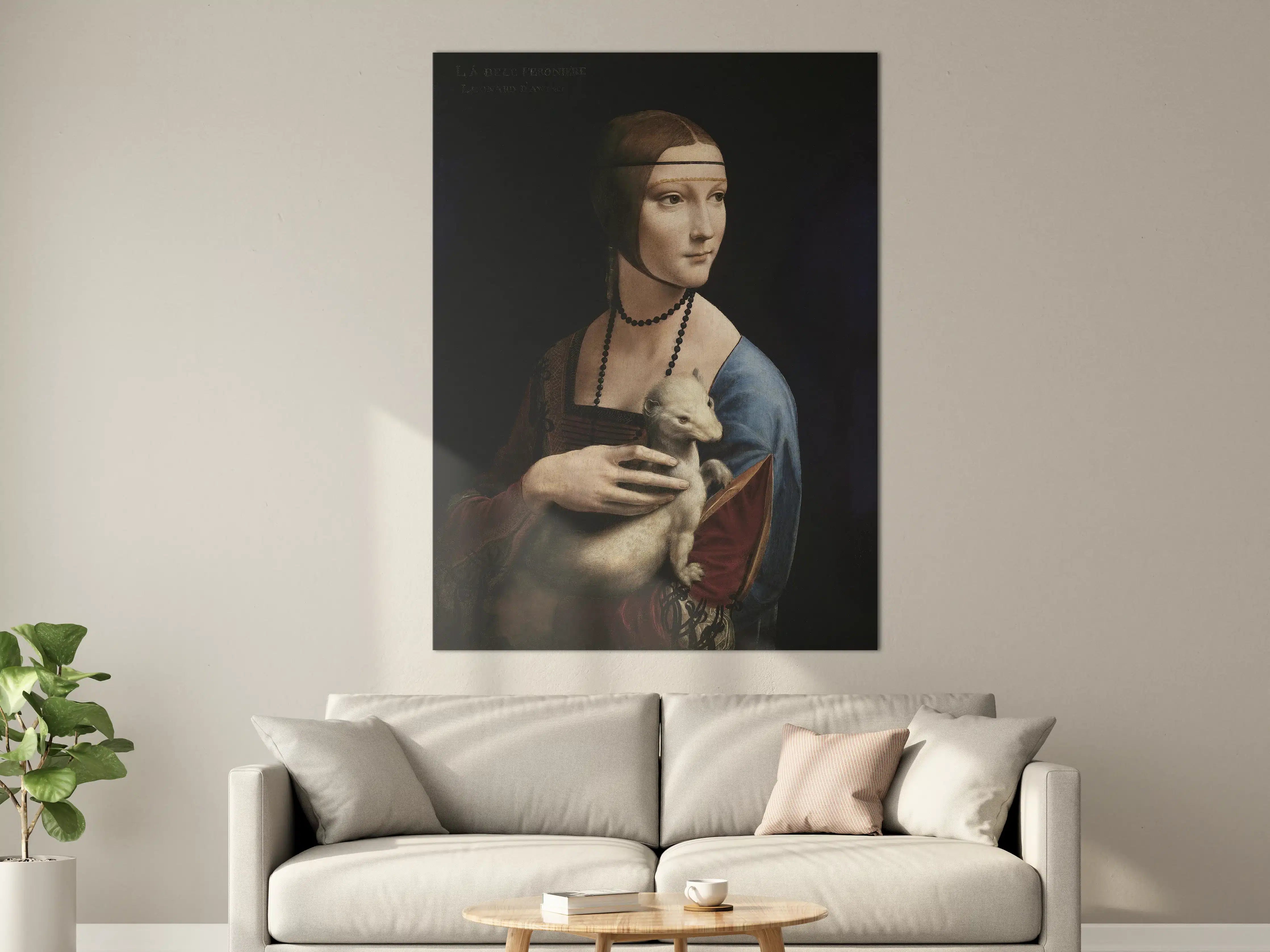 Große Wandbilder - Künstlerisches Portrait mit Hund und Renaissance-Charme