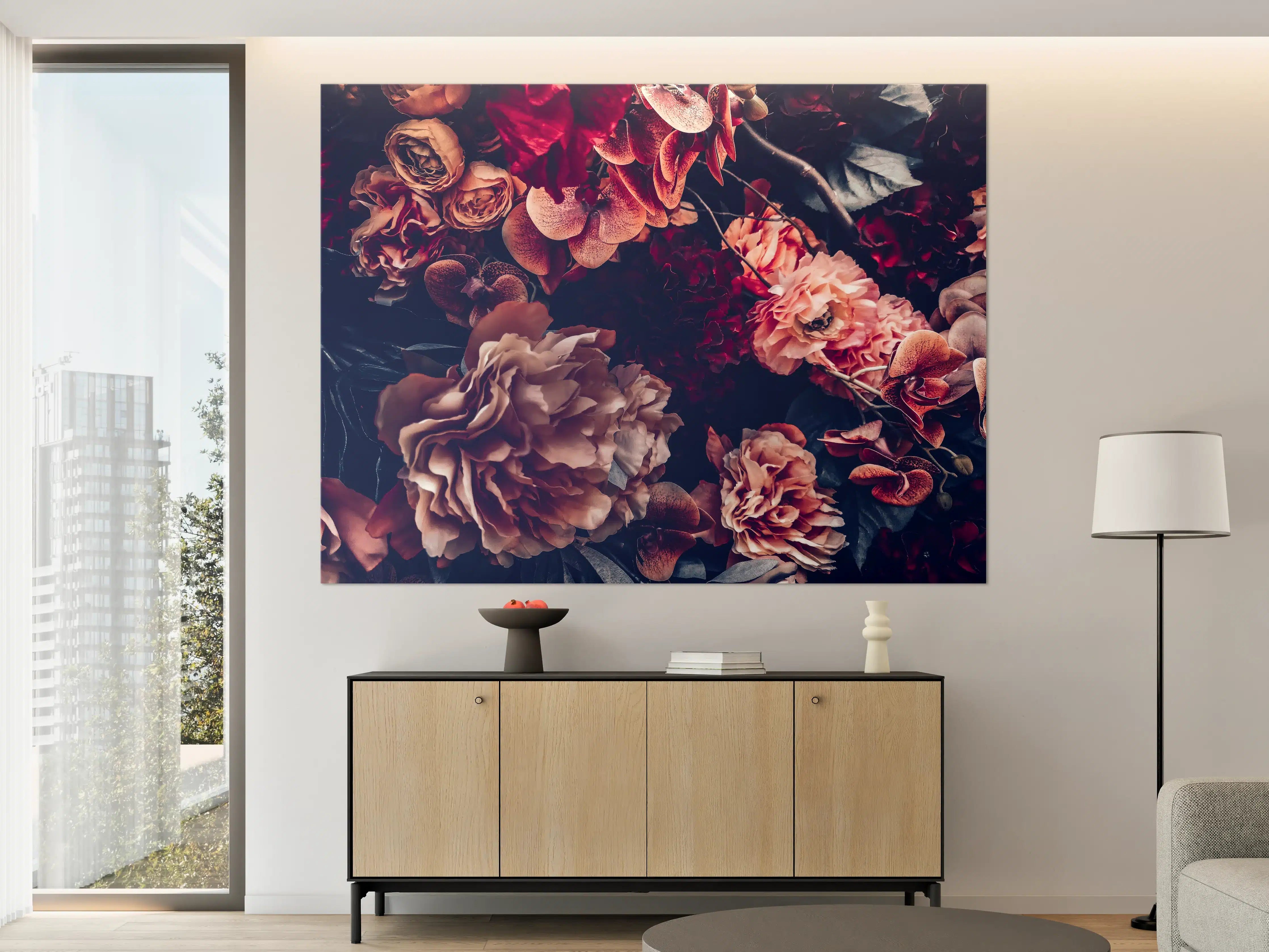 Große Wandbilder - Künstliche Blumen im Vintage-Stil