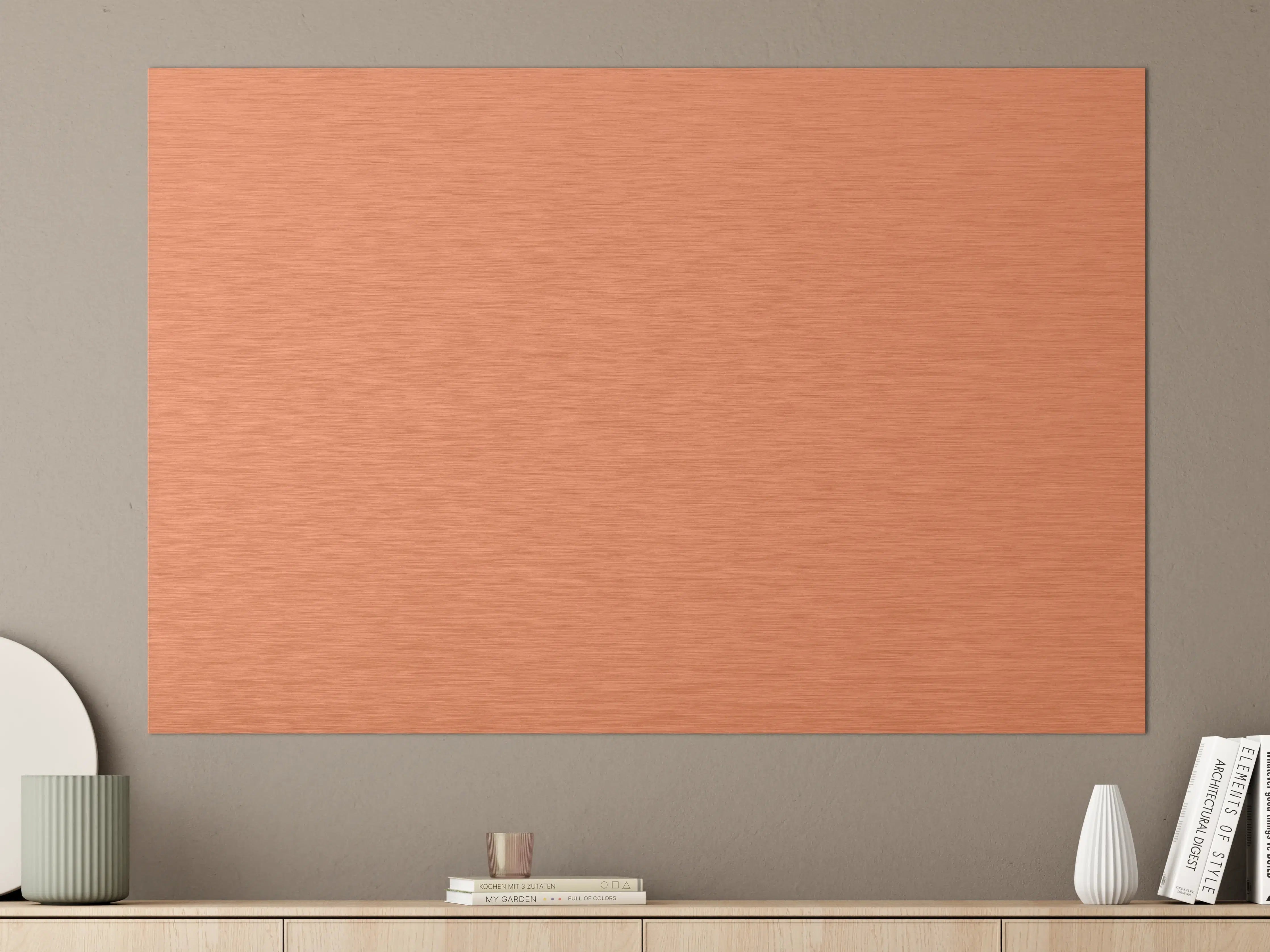 Große Wandbilder - Kupferfarbene Metalltextur
