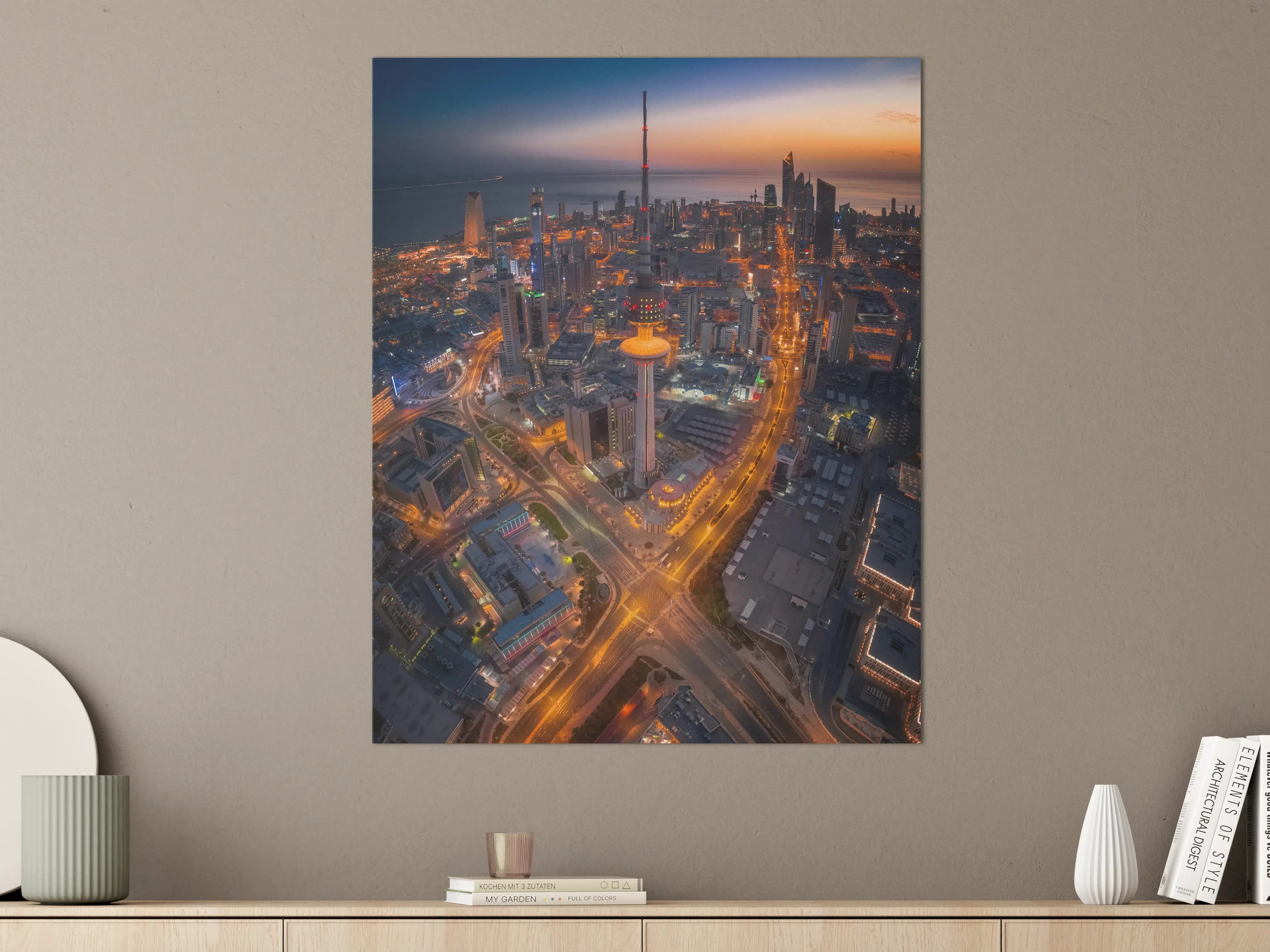Große Wandbilder - Kuwait City Dämmerungspanorama