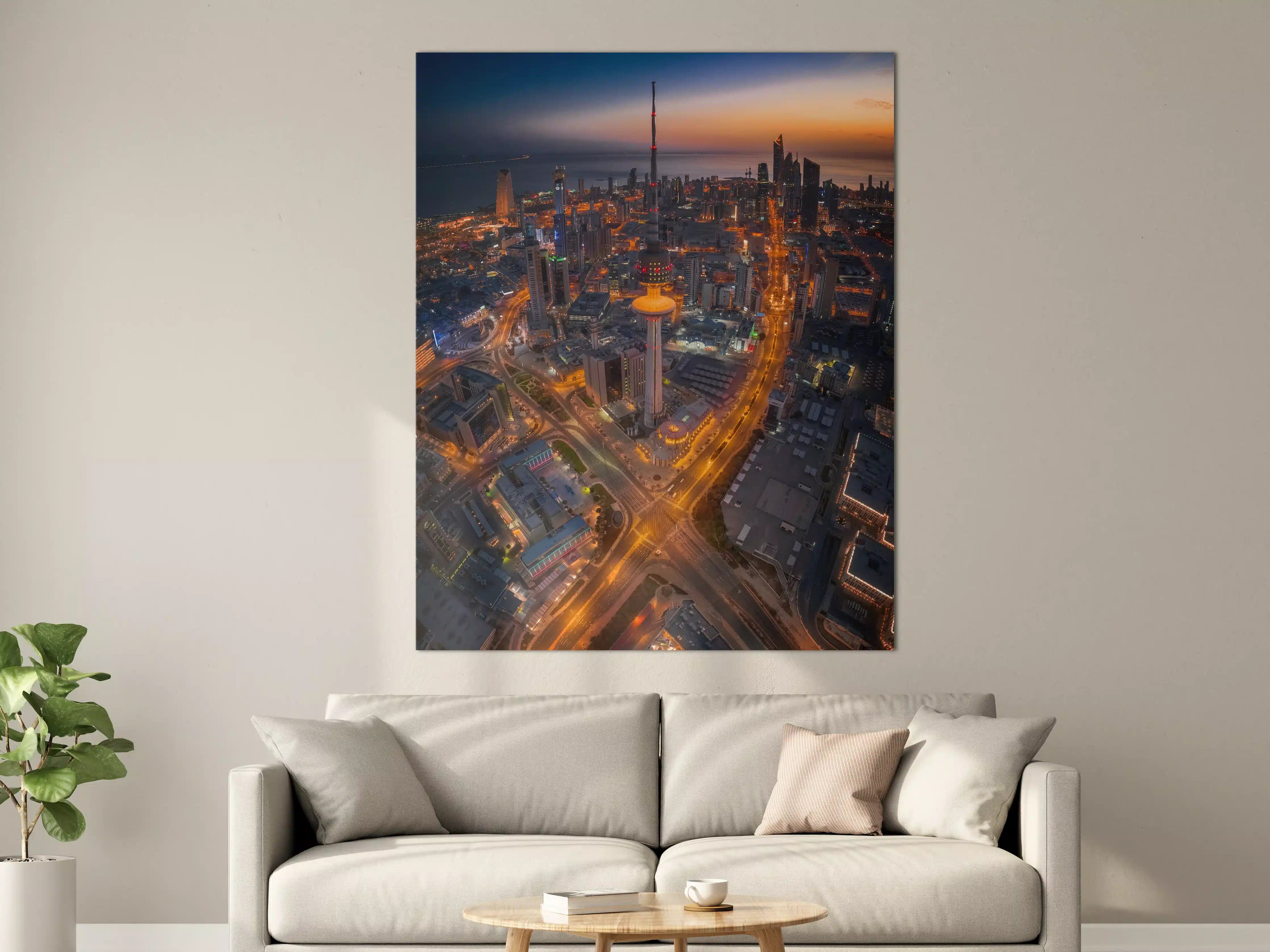 Große Wandbilder - Kuwait City Dämmerungspanorama