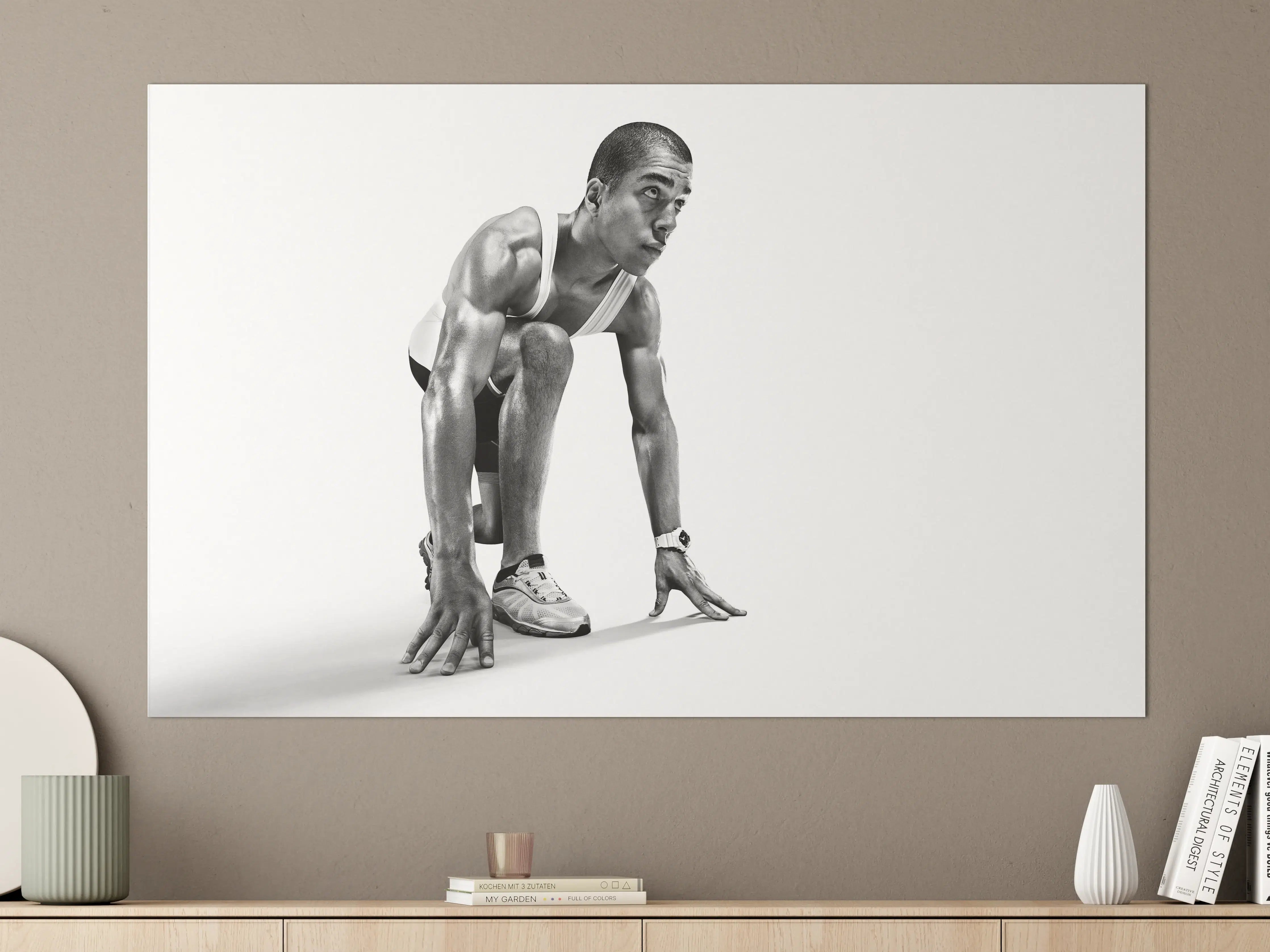 Große Wandbilder - Läufer bereitet sich vor