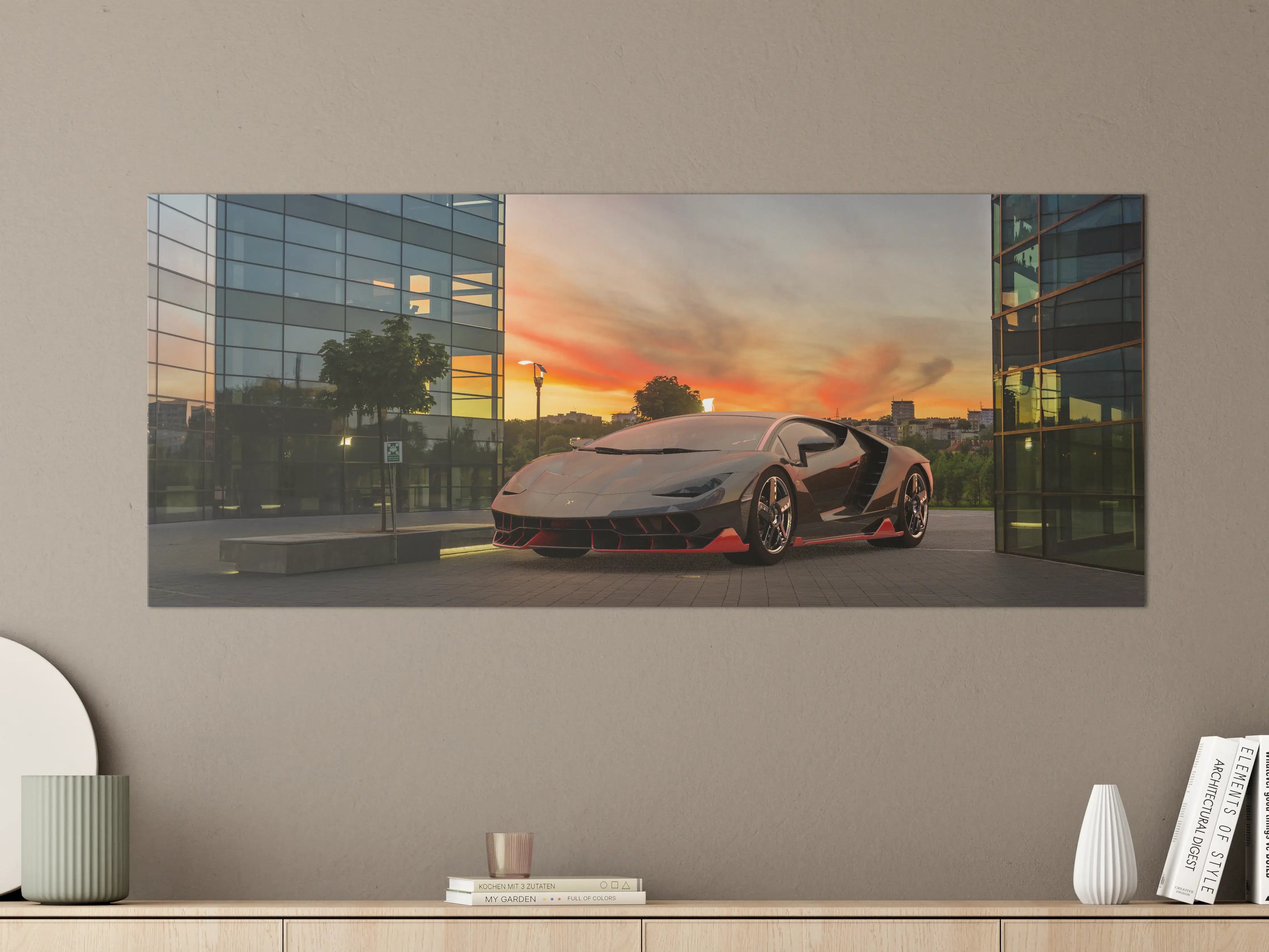 Große Wandbilder - Lamborghini Centenario bei Sonnenuntergang