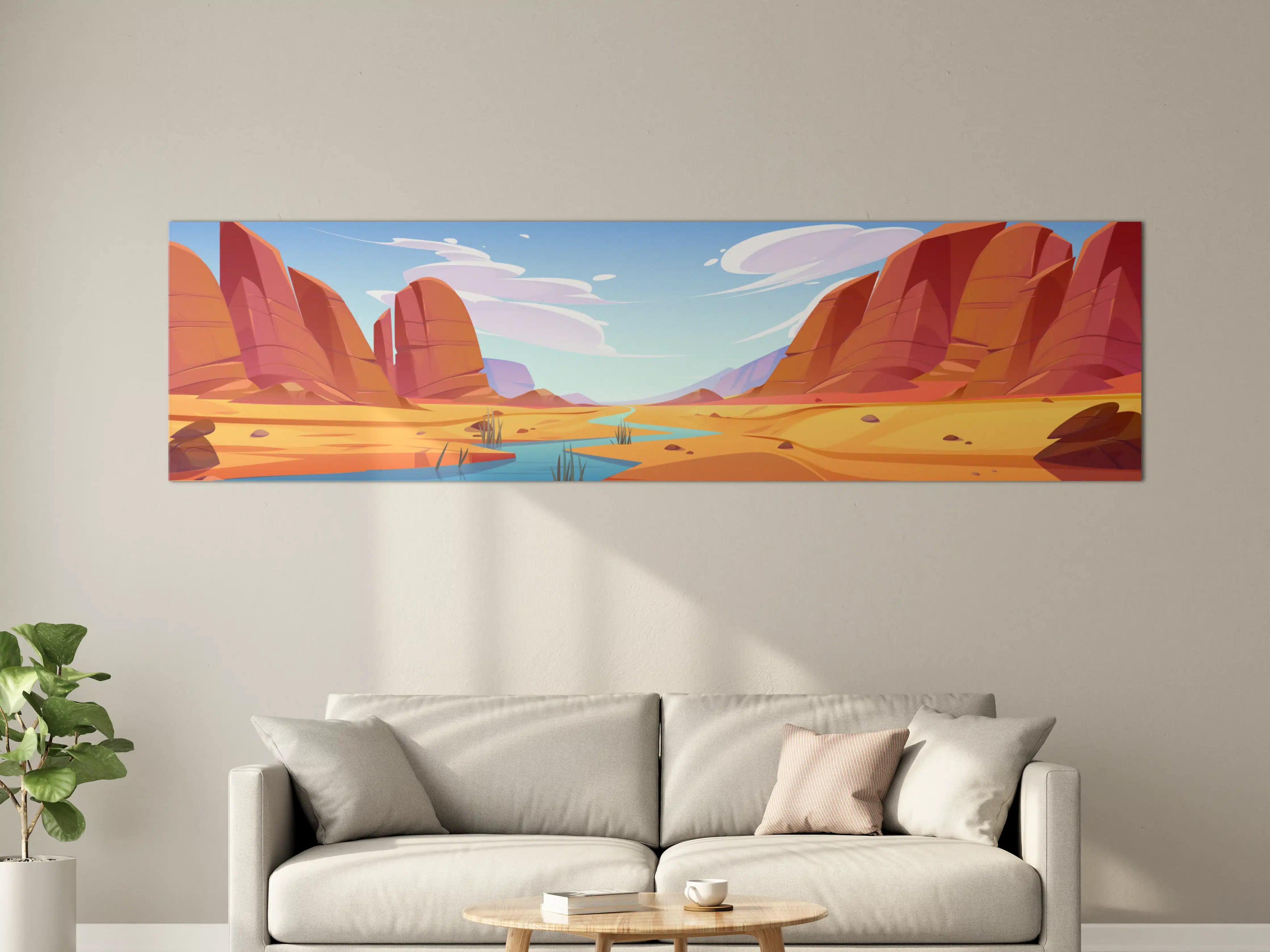Große Wandbilder - Landschaft im Wüstenstil mit Fluss