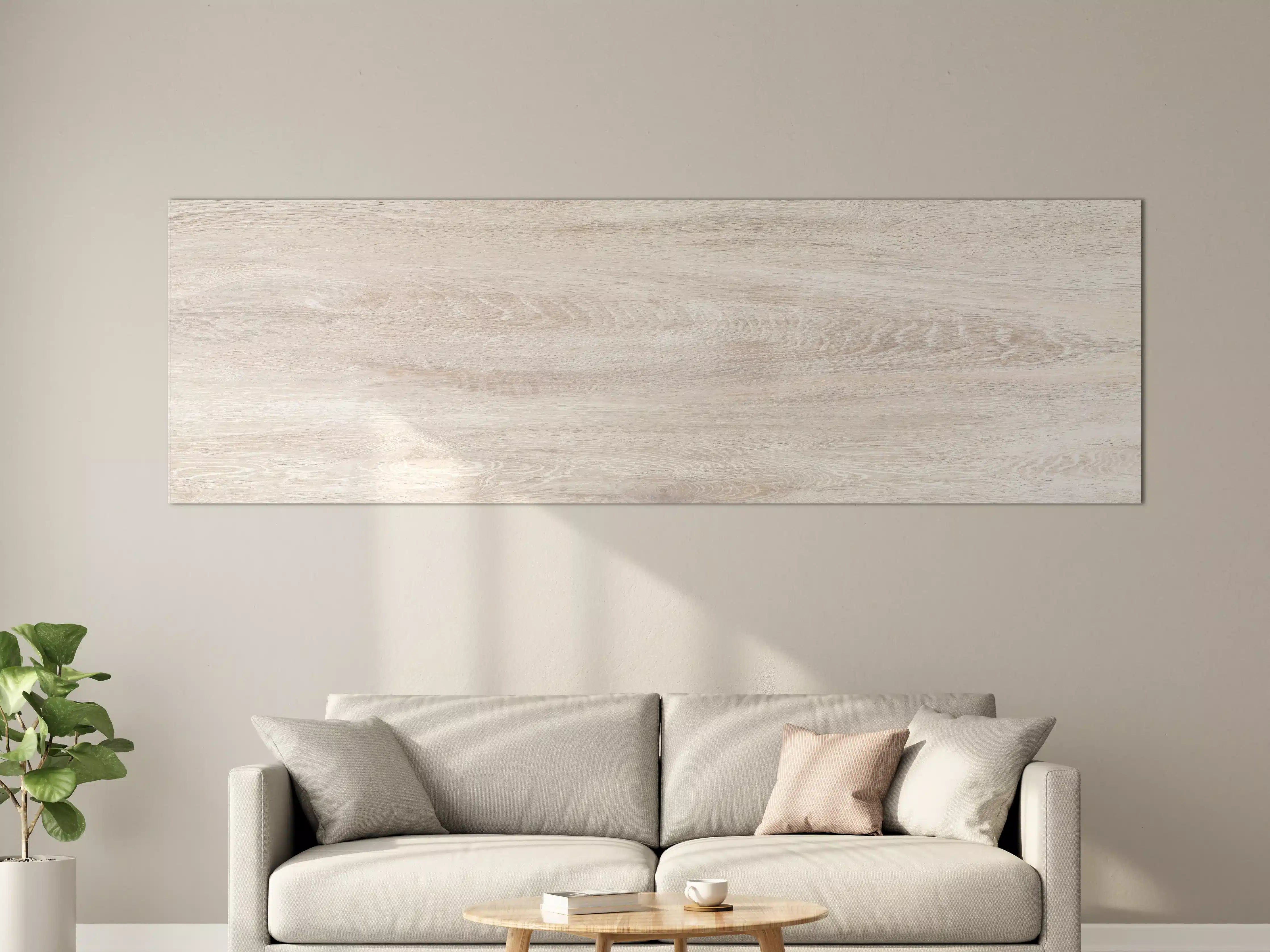 Große Wandbilder - Lange beige Holzplatte