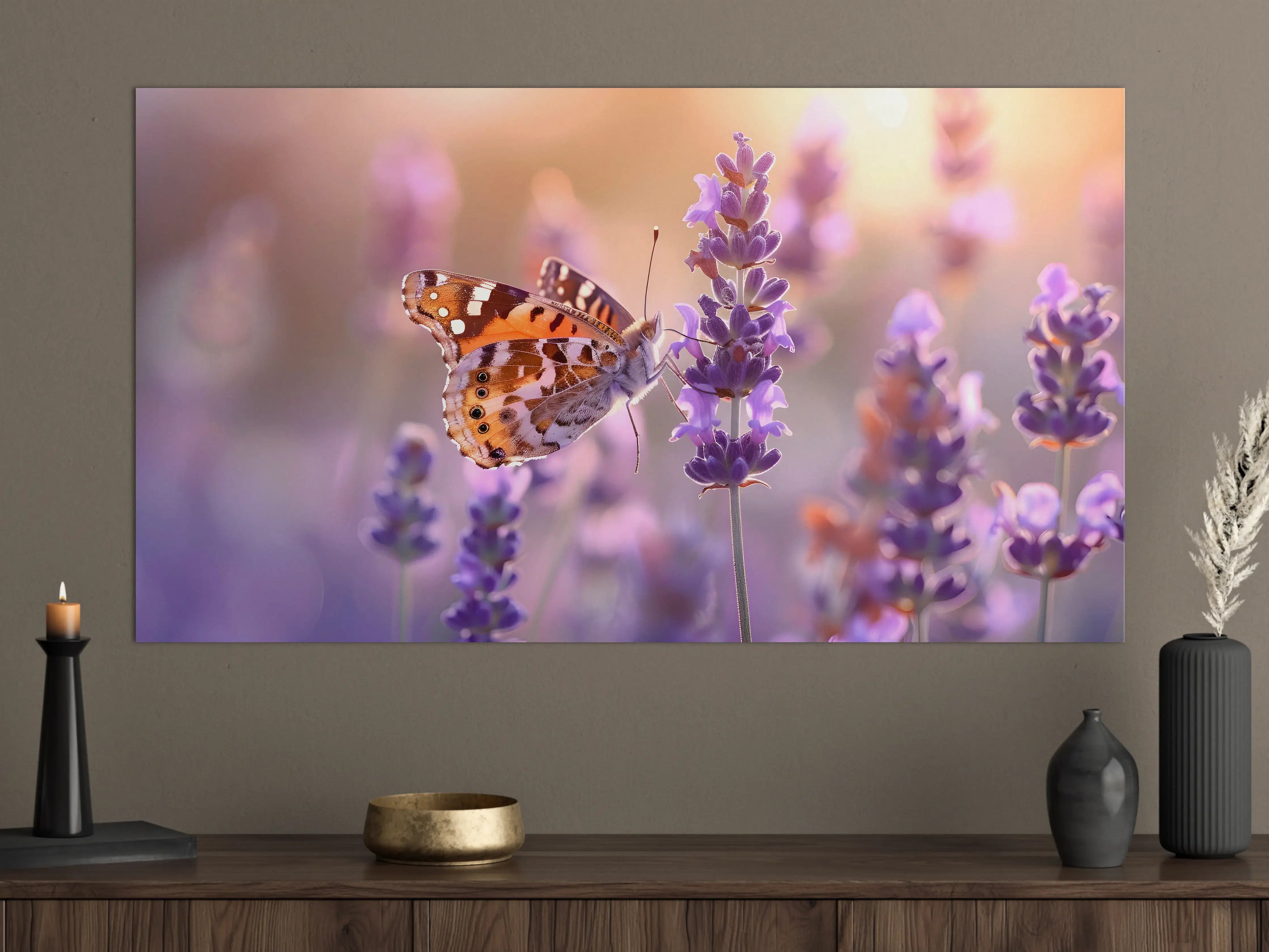 Große Wandbilder - Lavendel-Schmetterling in Pastell