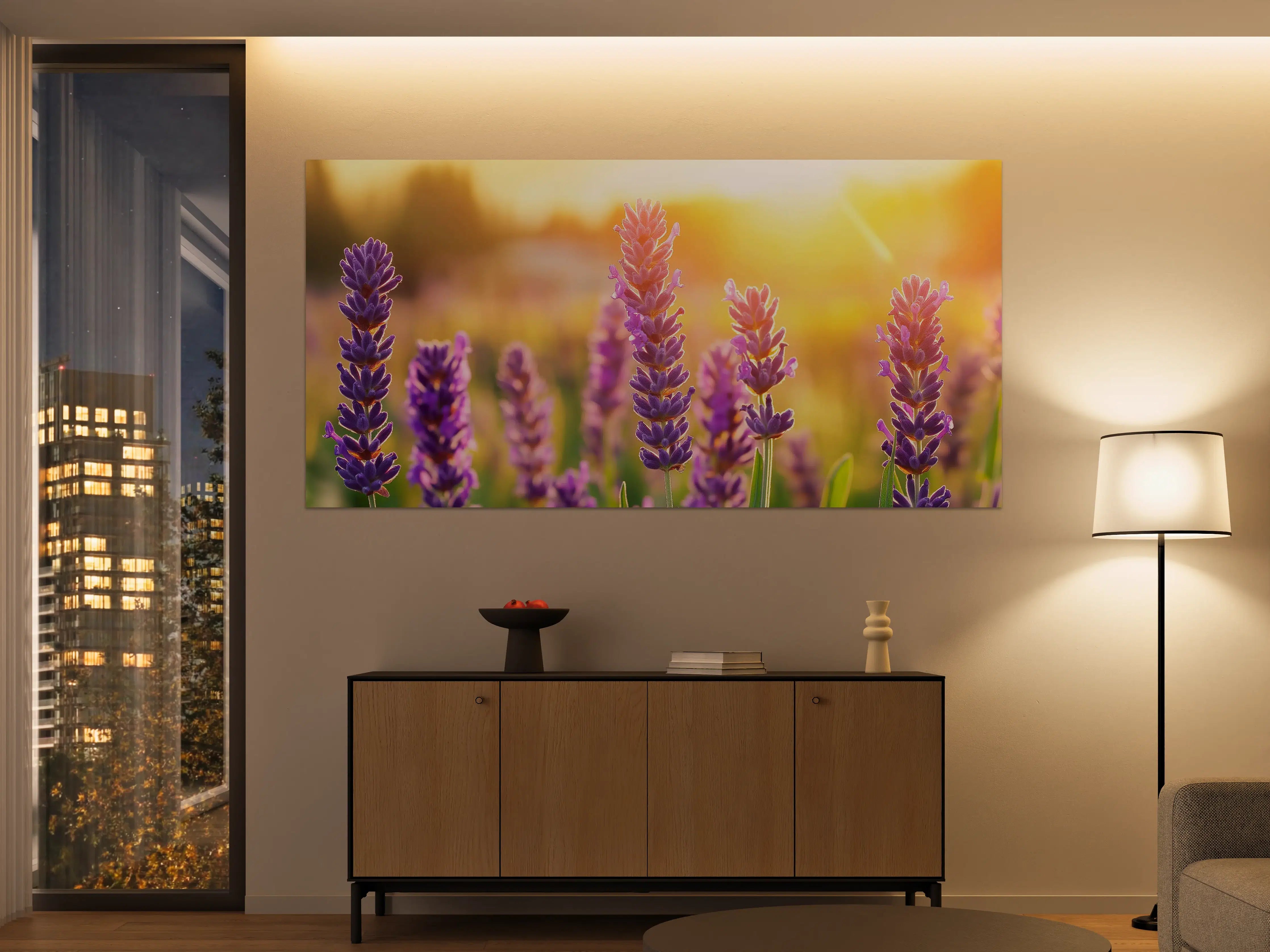 Große Wandbilder - Lavendel in goldenem Abendlicht