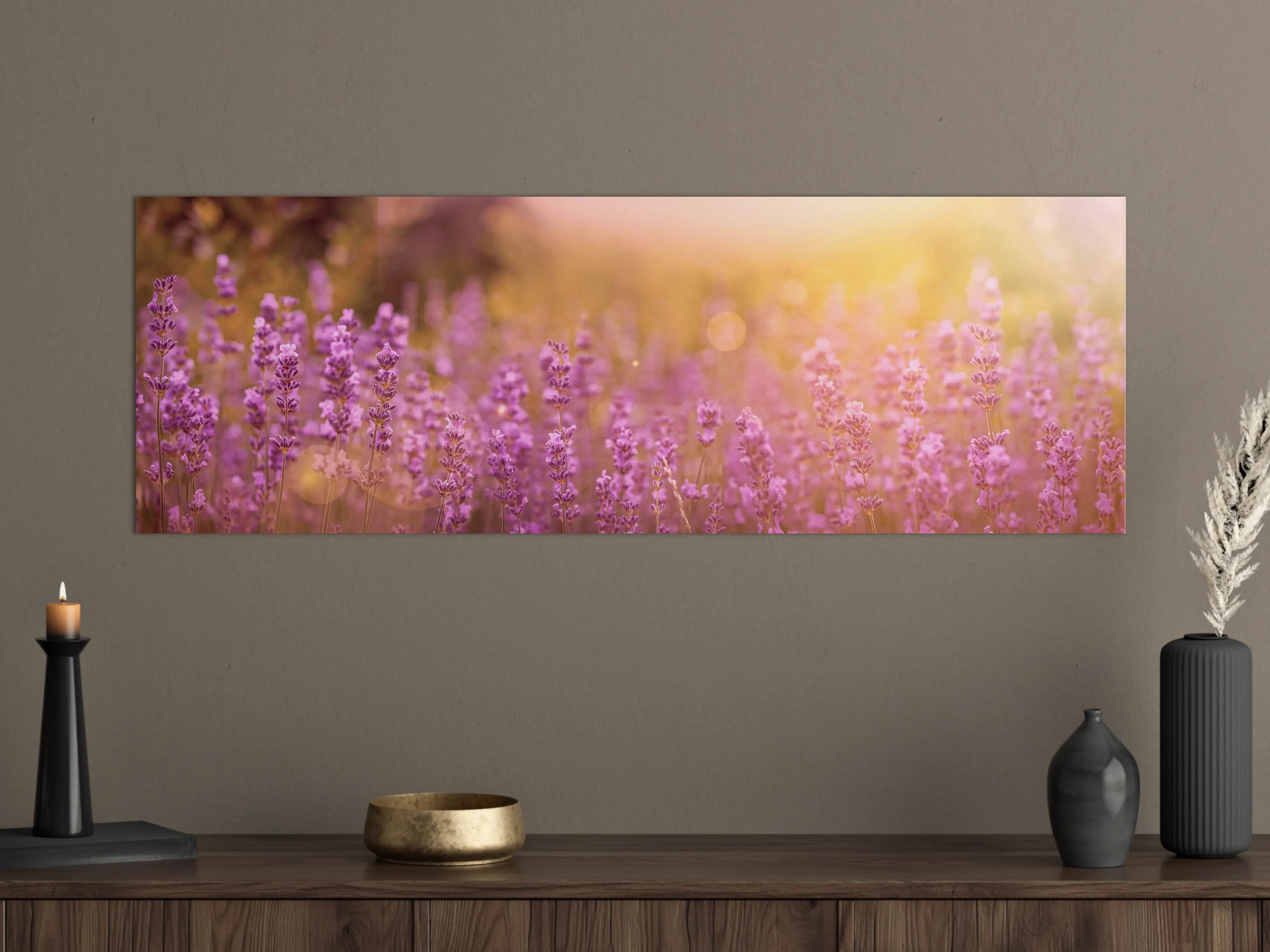 Große Wandbilder - Lavendelfeld im warmen Abendlicht