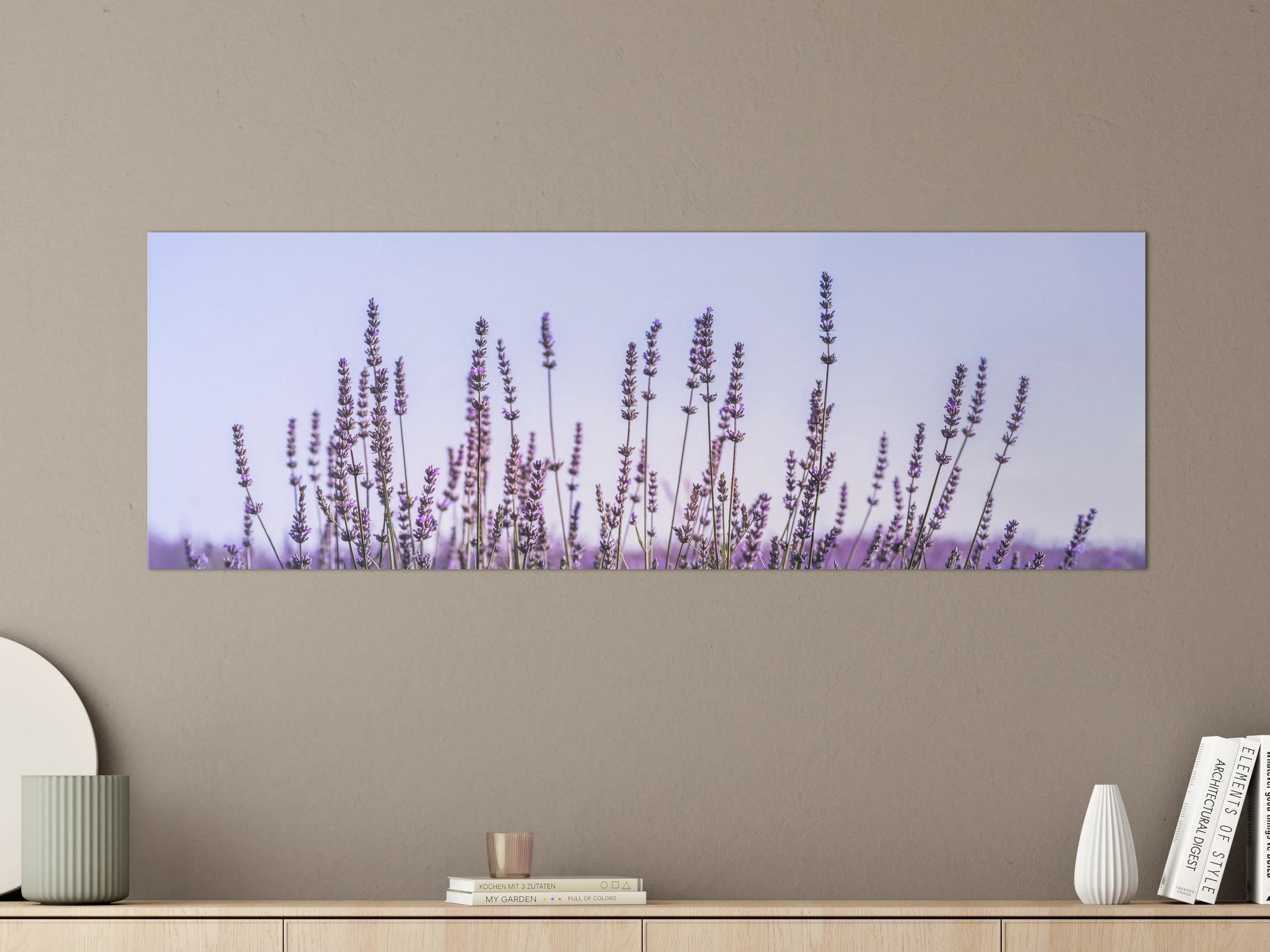 Große Wandbilder - Lavendelfeld in Lila-Blau