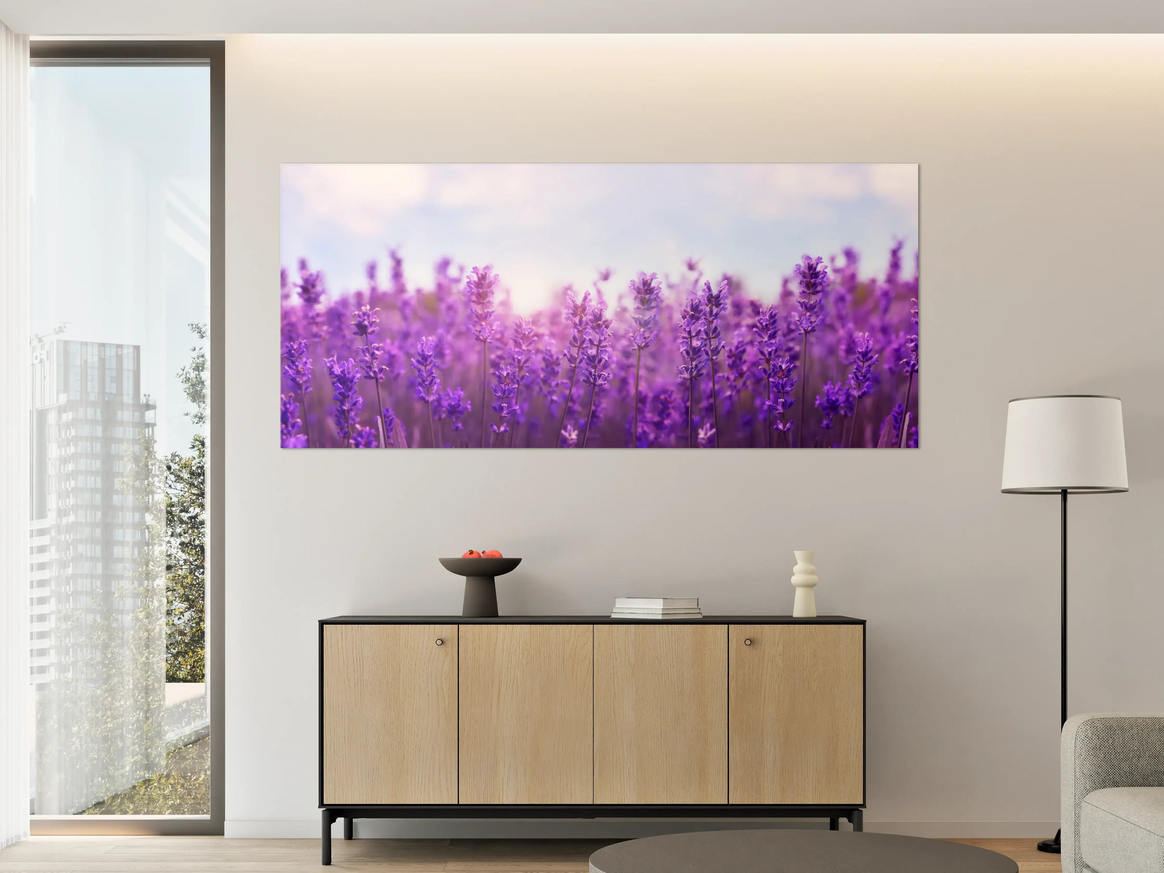 Große Wandbilder - Lavendelfeld in Lila