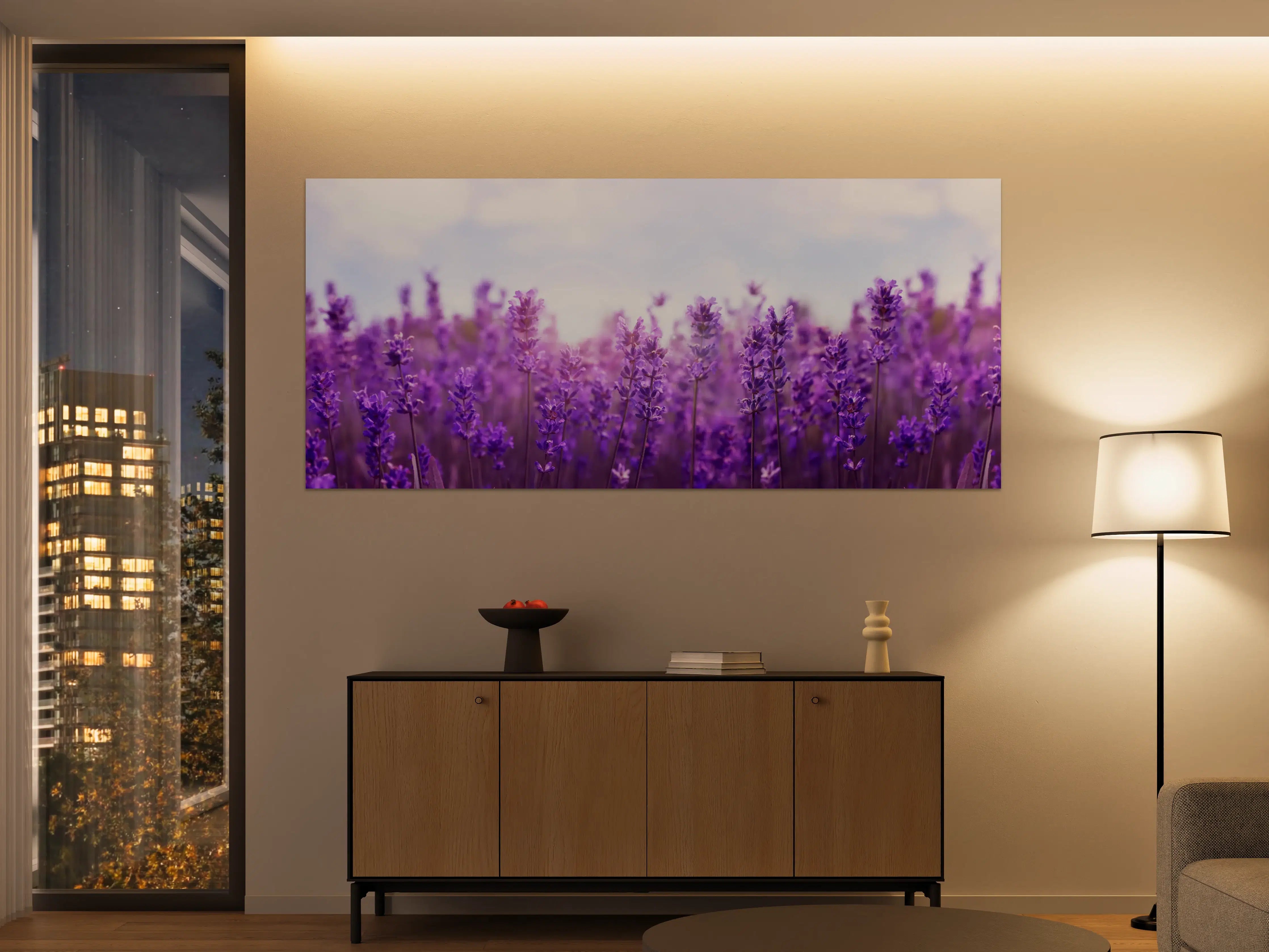 Große Wandbilder - Lavendelfeld in Lila