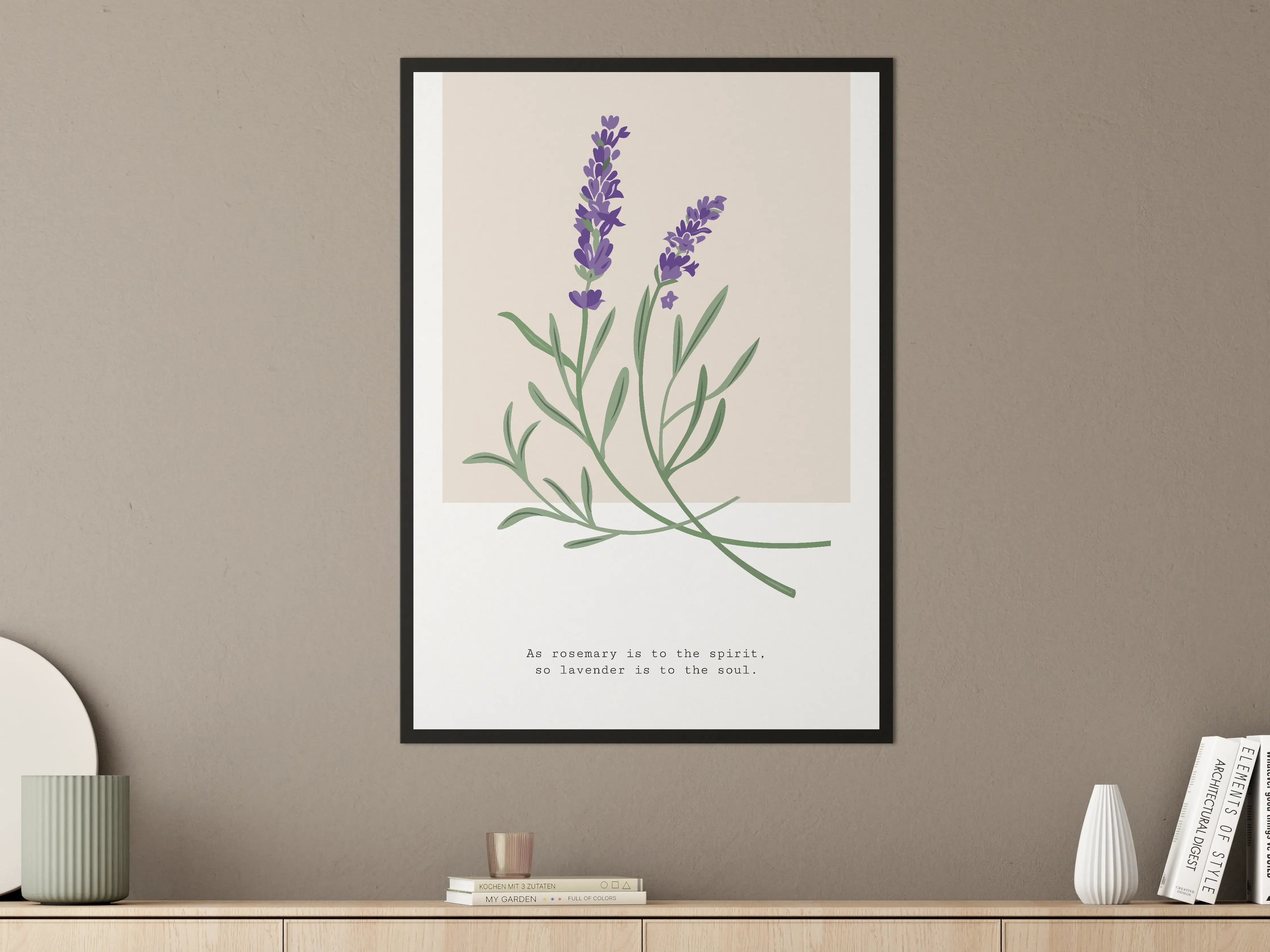 Große Wandbilder - Lavendelfeld mit grünen Blättern und violetten Blüten