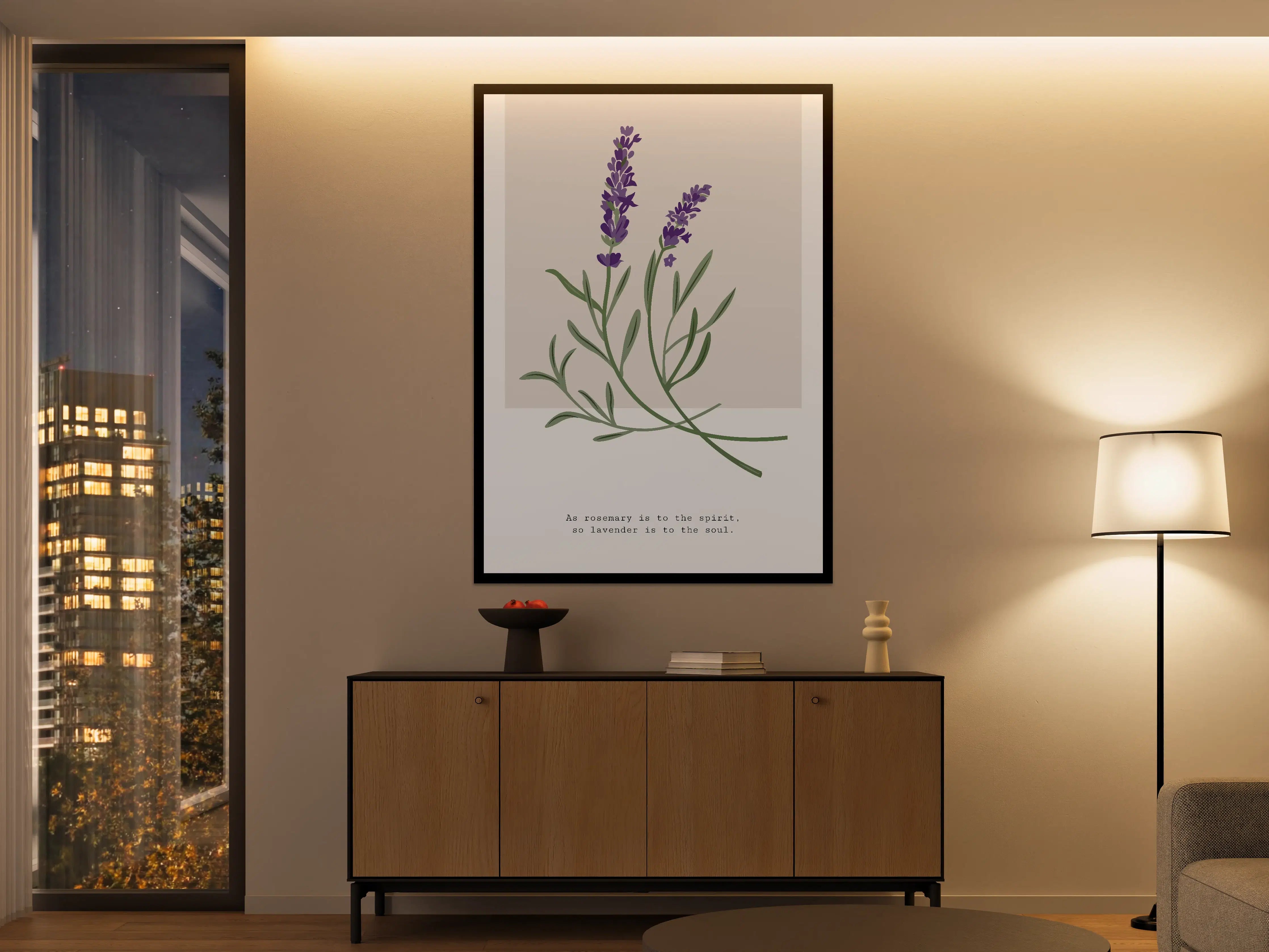 Große Wandbilder - Lavendelfeld mit grünen Blättern und violetten Blüten