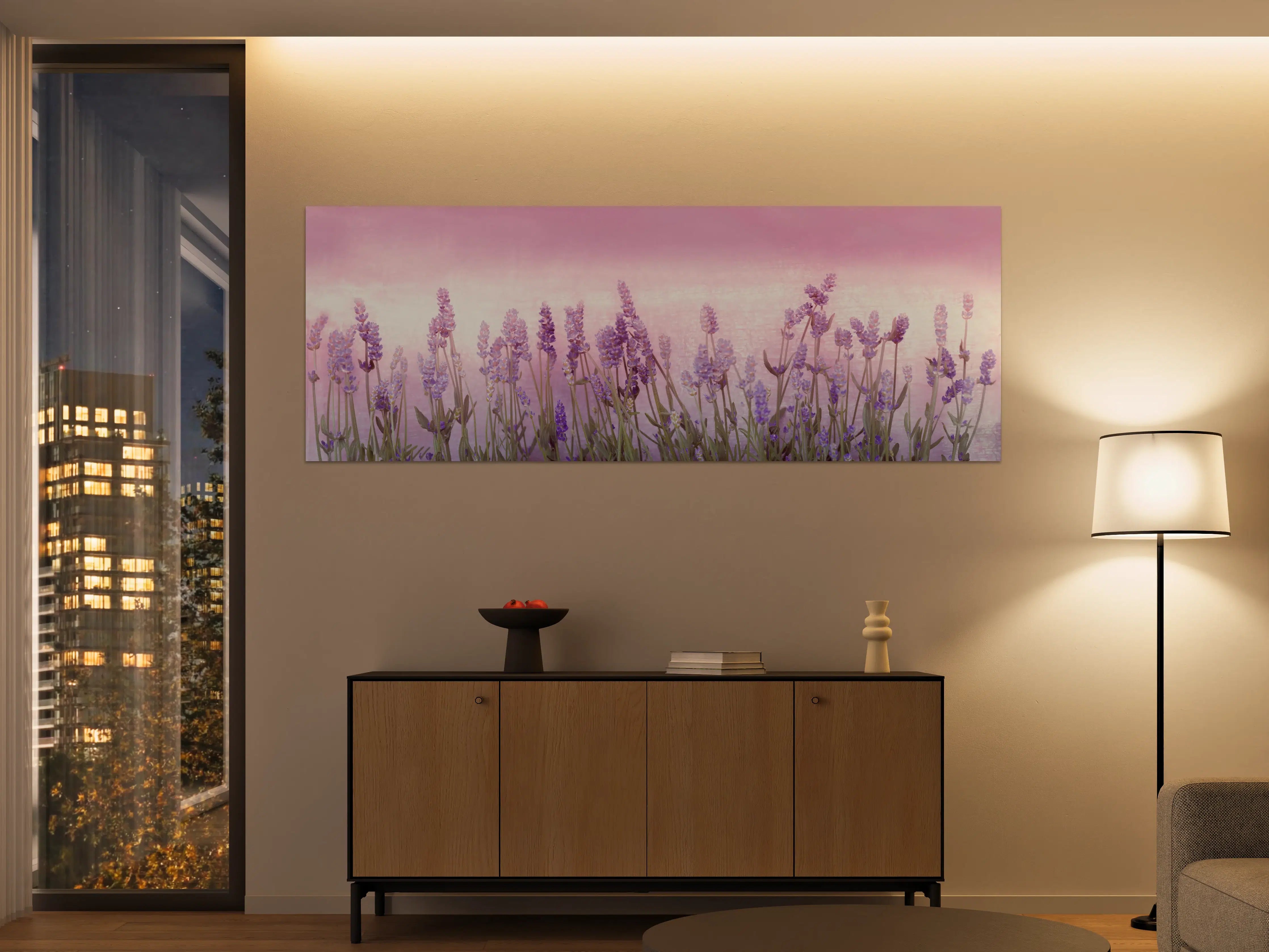 Große Wandbilder - Lavendelwiese Rosa-Lila