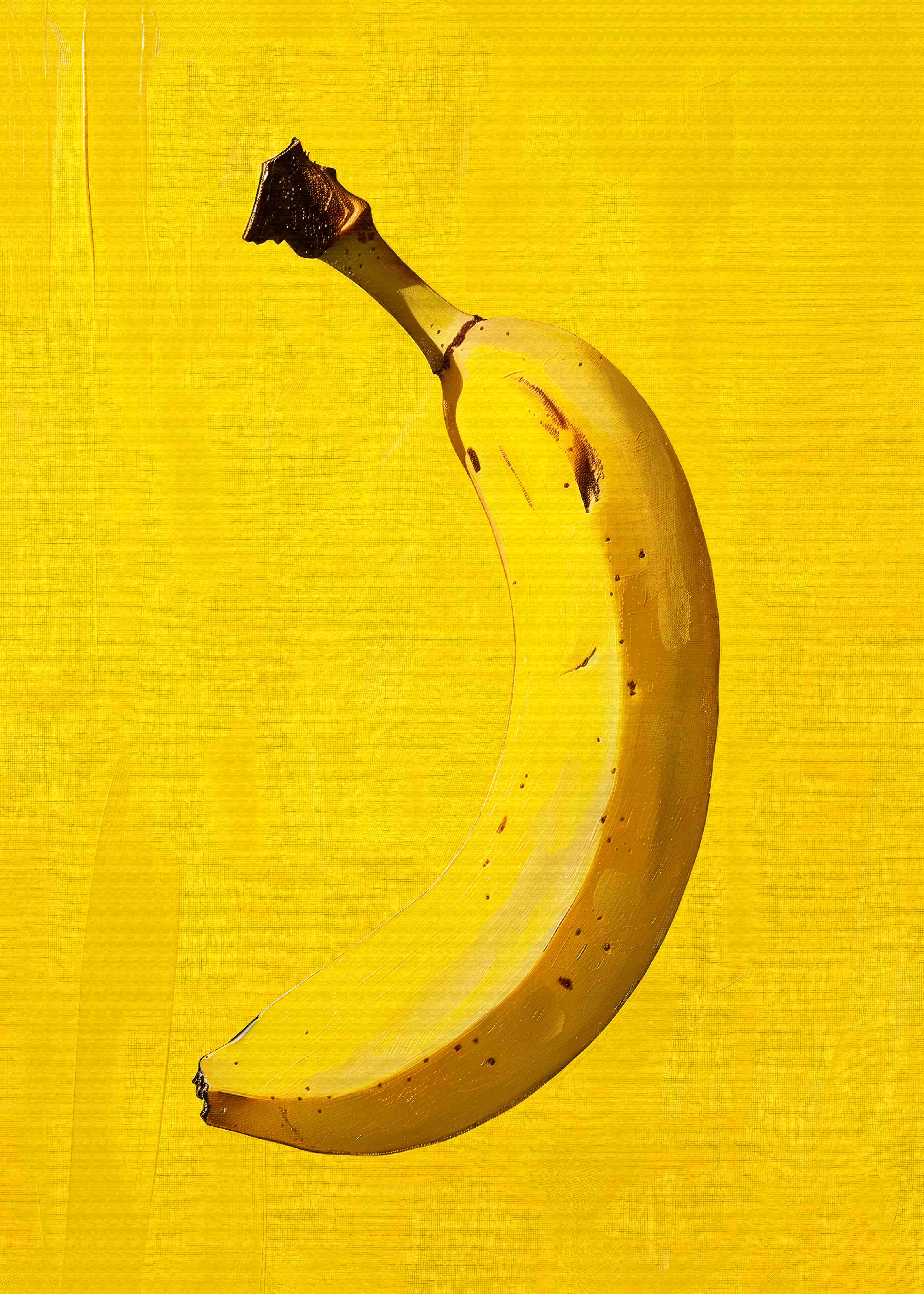 Große Wandbilder-Lebendige Bananen auf gelbem Hintergrund