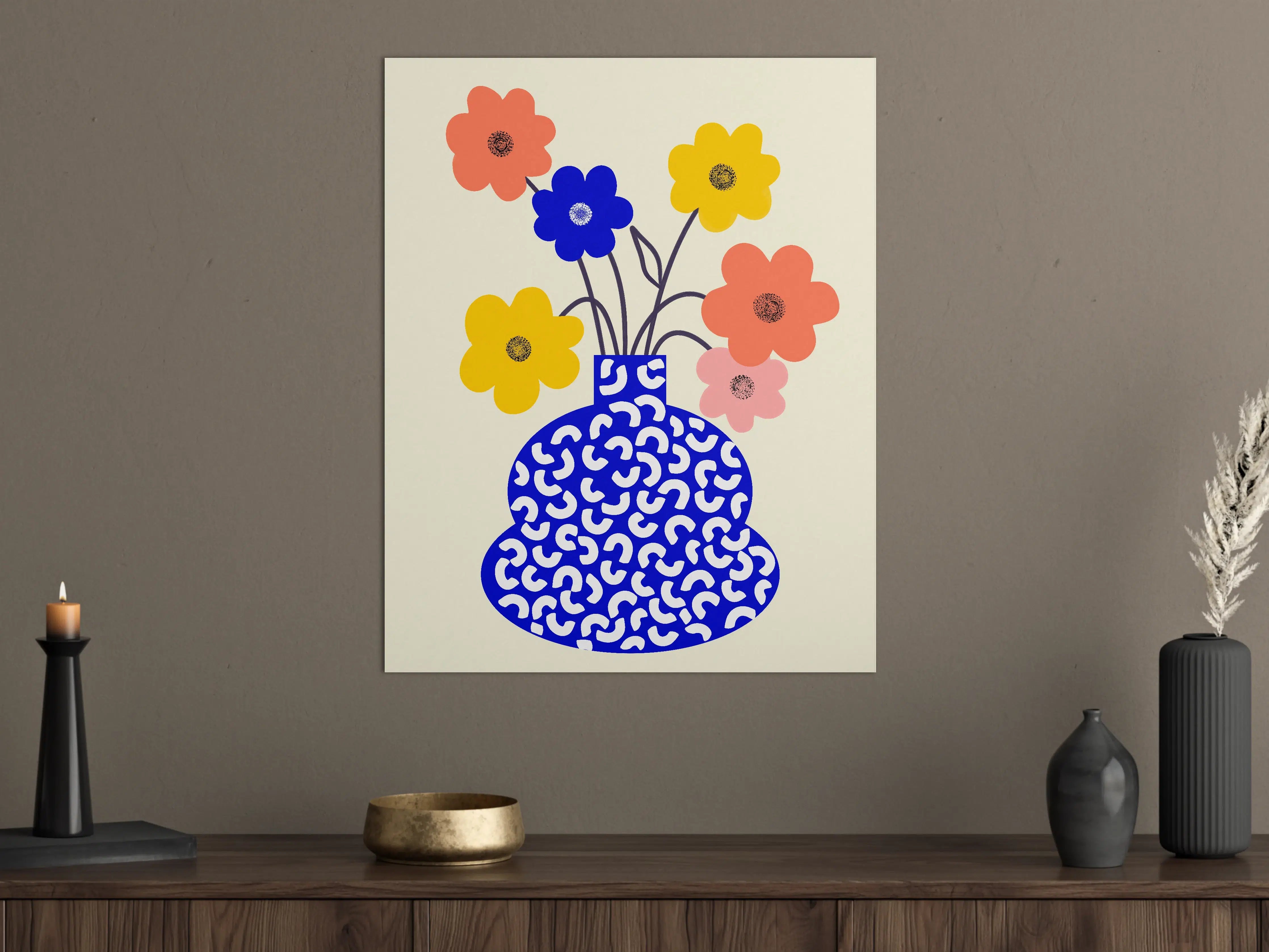 Große Wandbilder - Lebendige Blumen im modernen Keramik-Design