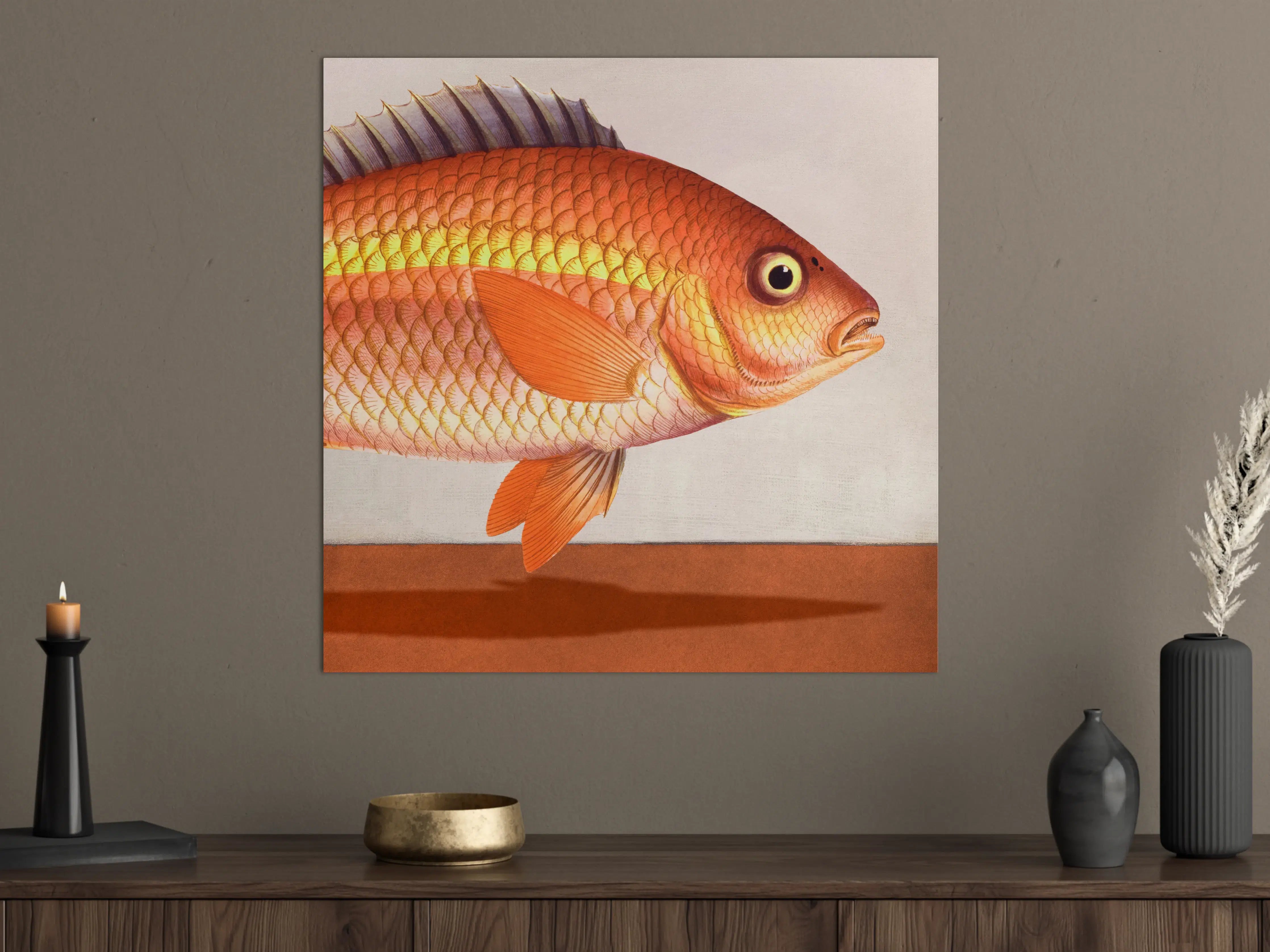 Große Wandbilder - Lebendige Goldfisch-Darstellung auf Leinwand