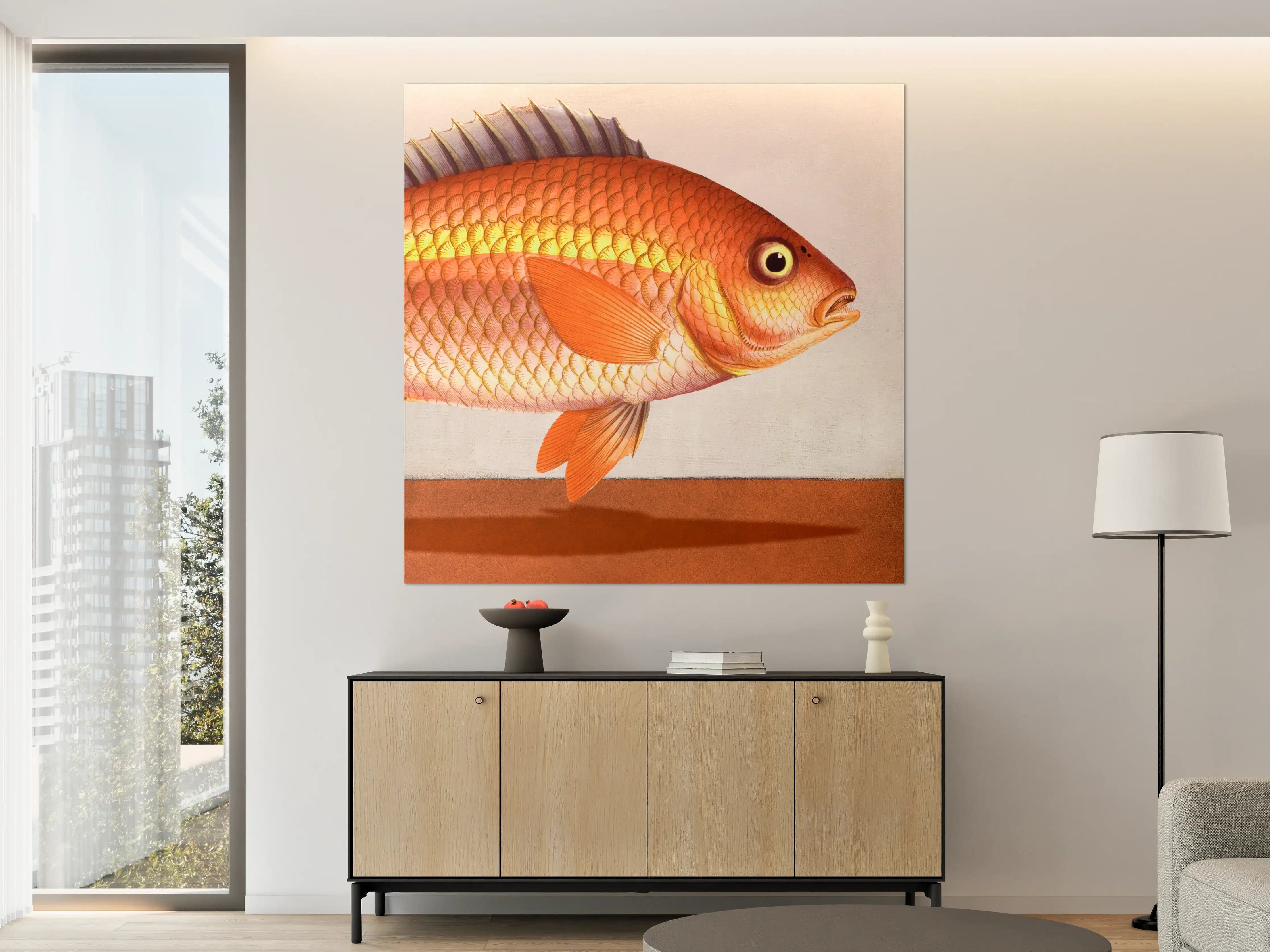 Große Wandbilder - Lebendige Goldfisch-Darstellung auf Leinwand
