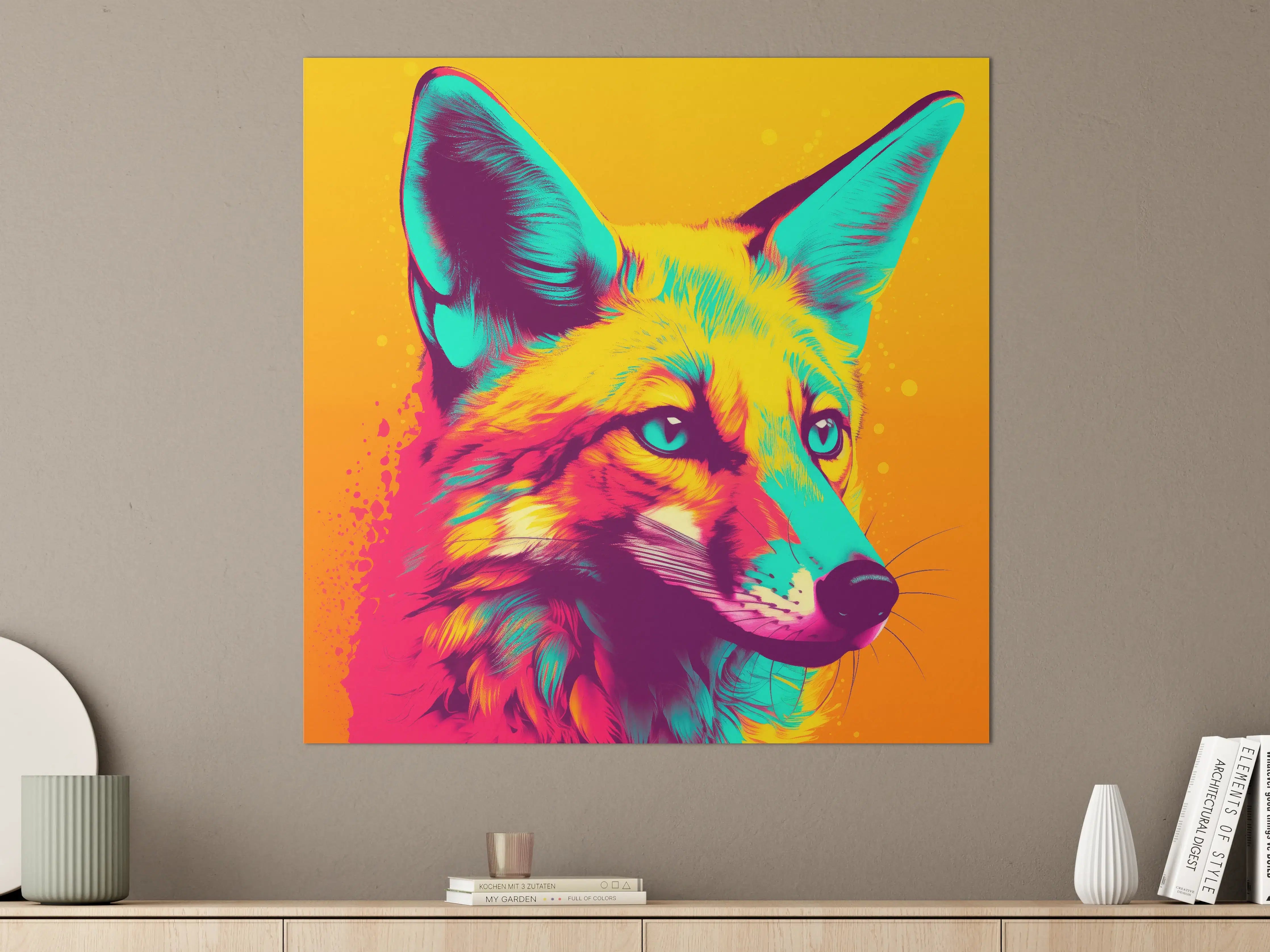 Große Wandbilder - Lebendige Pop-Art-Darstellung eines Fuchses