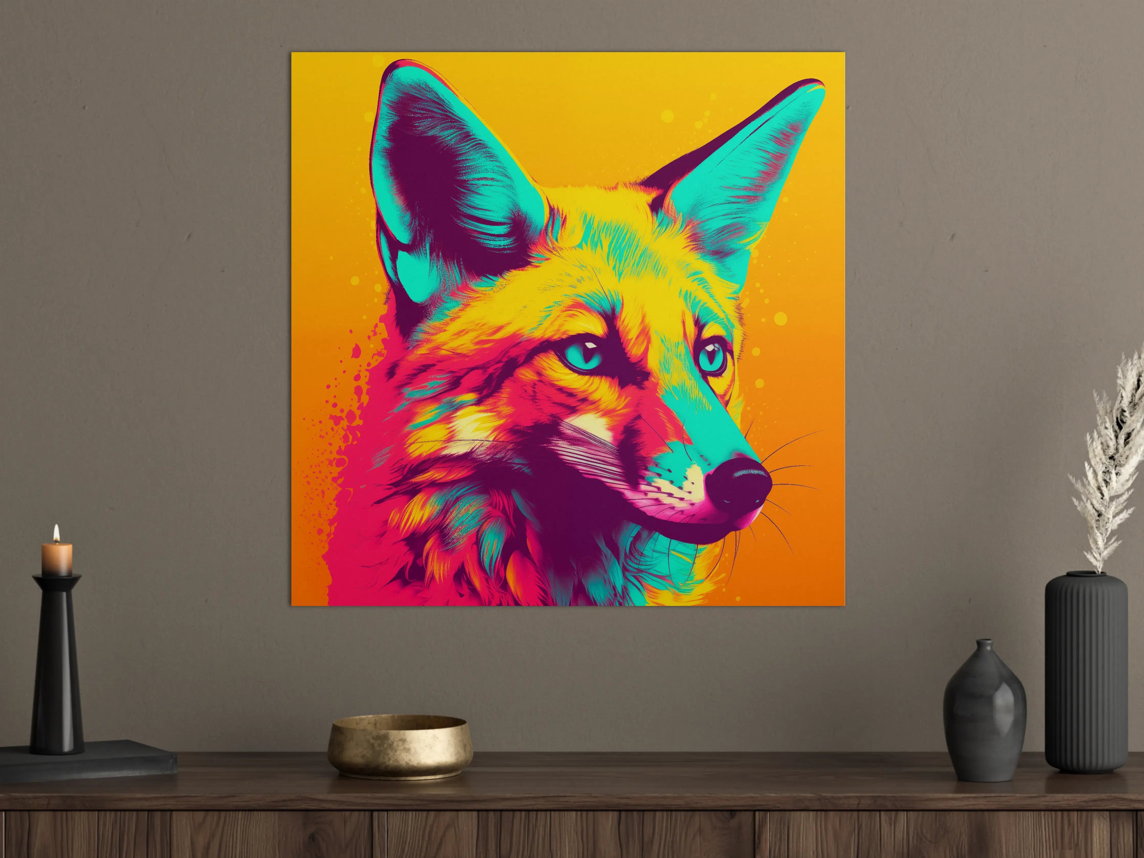 Große Wandbilder - Lebendige Pop-Art-Darstellung eines Fuchses