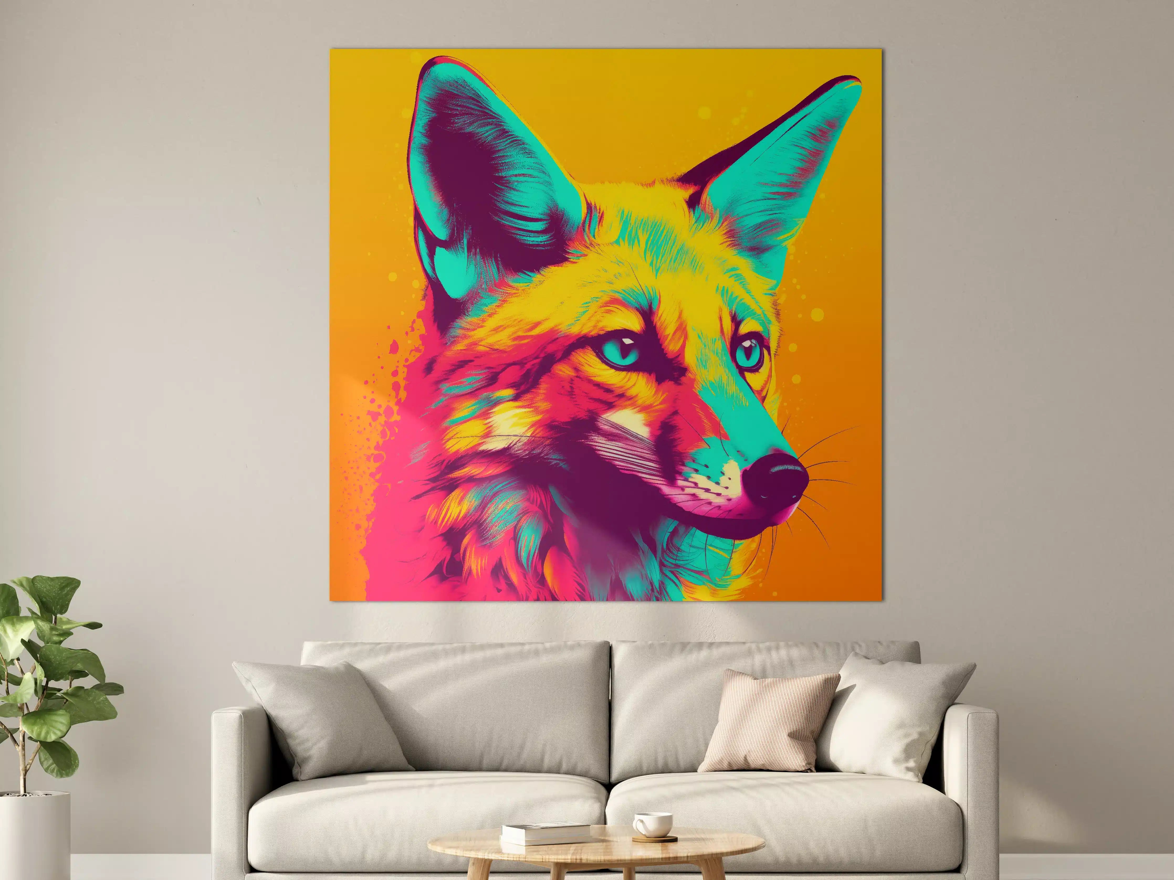 Große Wandbilder - Lebendige Pop-Art-Darstellung eines Fuchses