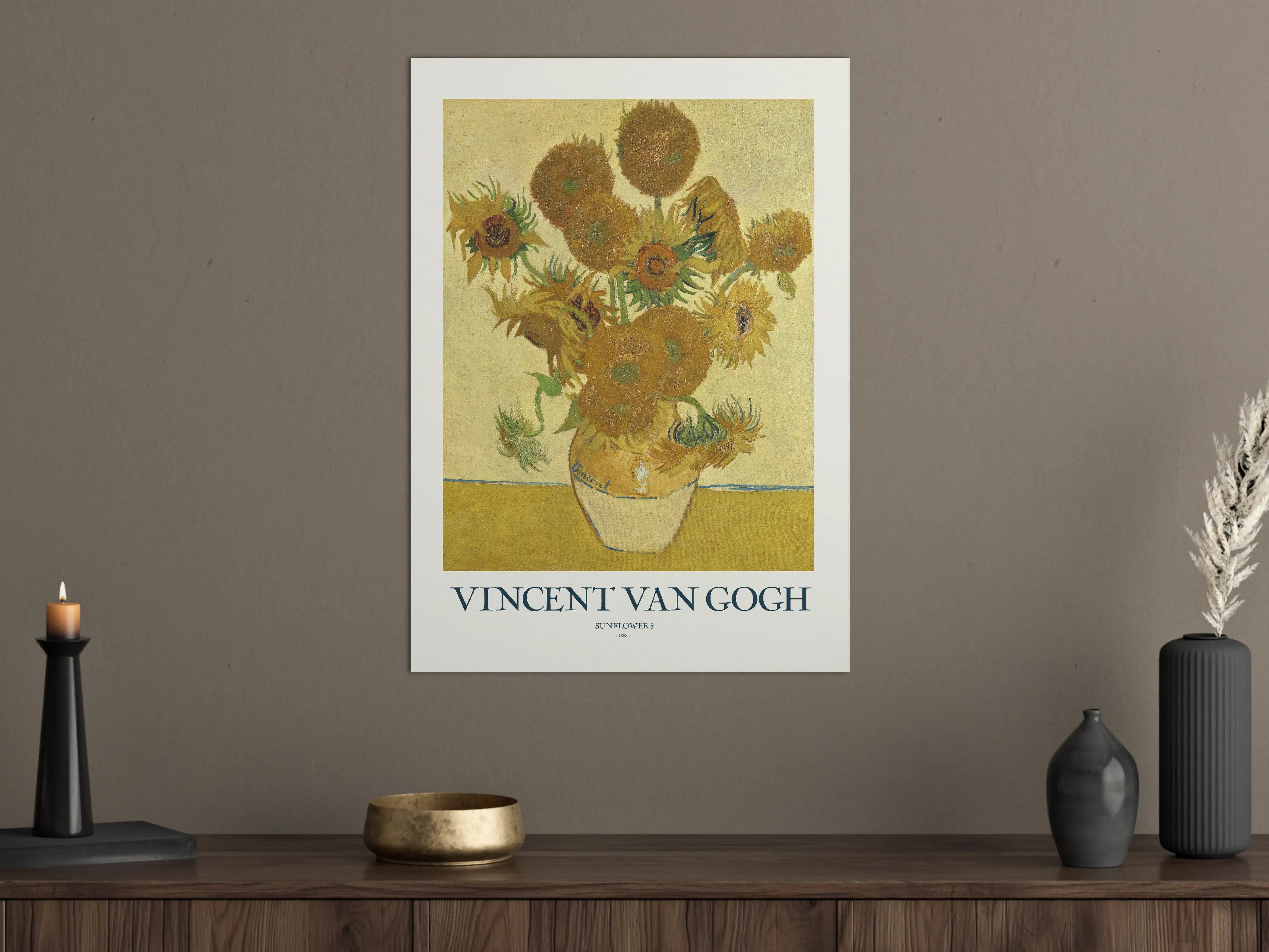 Große Wandbilder - Lebendige Sonnenblumen im klassischen Stillleben